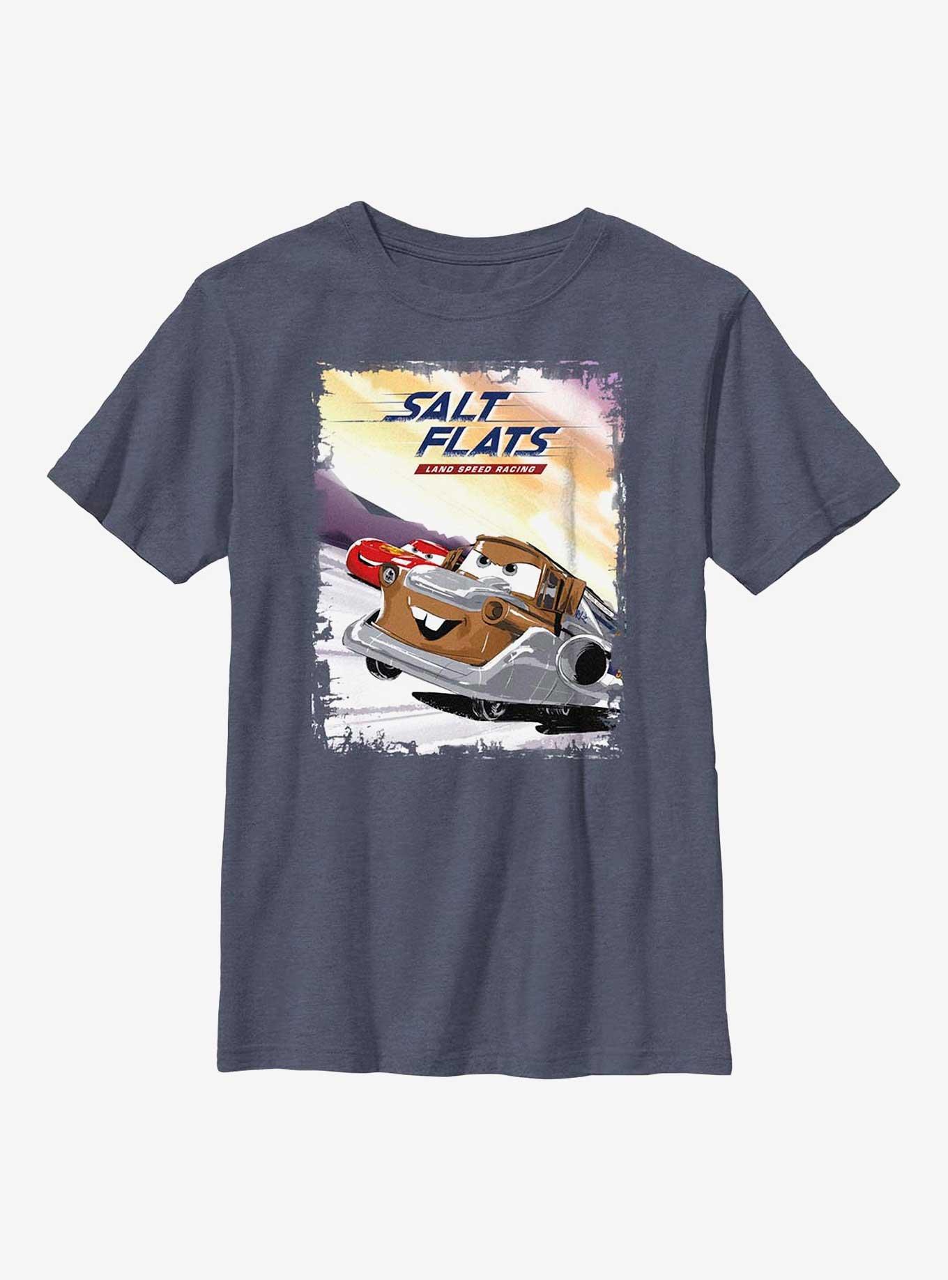 Disney Pixar Cars Salt Flats Land Speed Racing Youth T-Shirt, NAVY HTR, hi-res