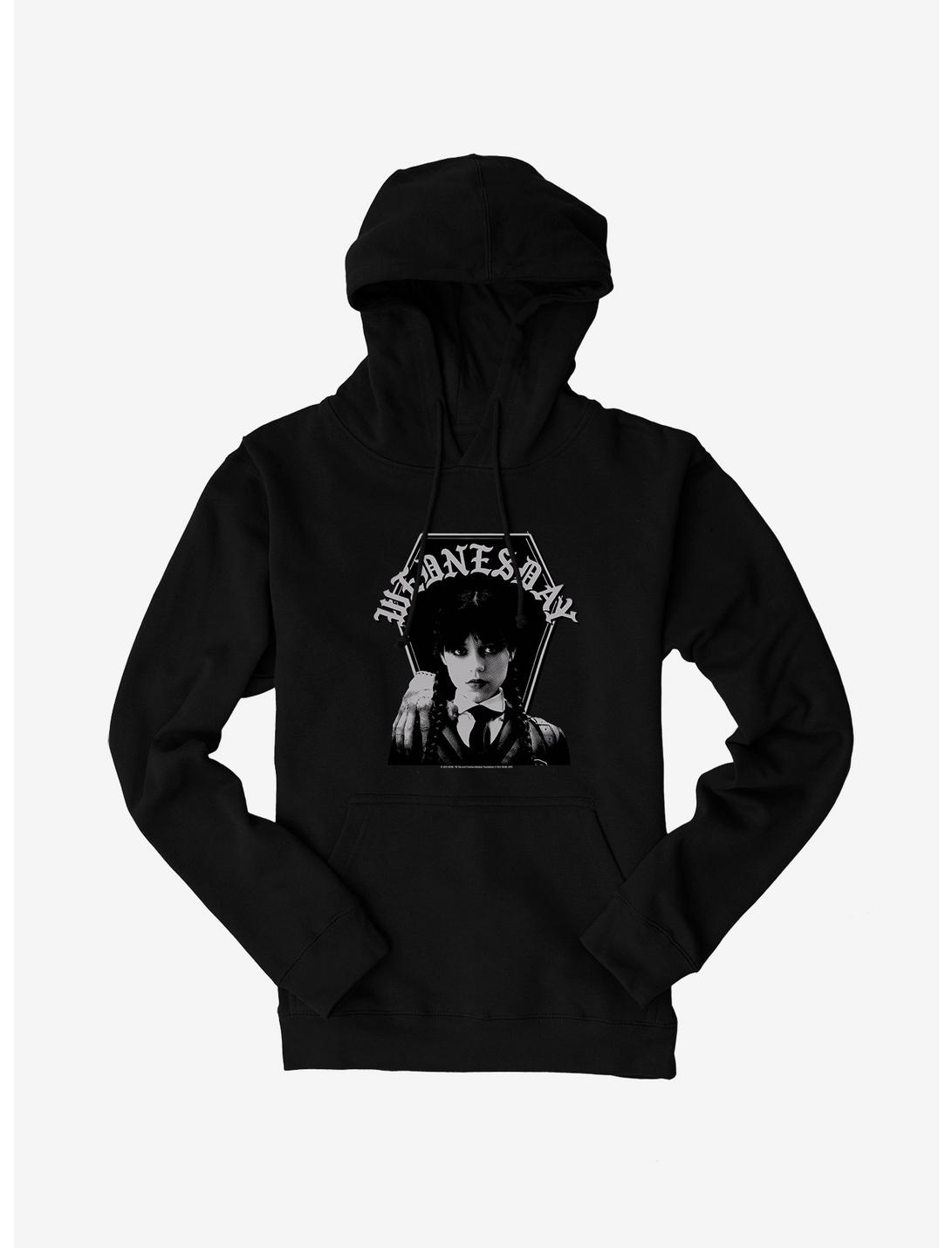 Wednesday Thing And Wednesday Portrait Hoodie, BLACK, hi-res