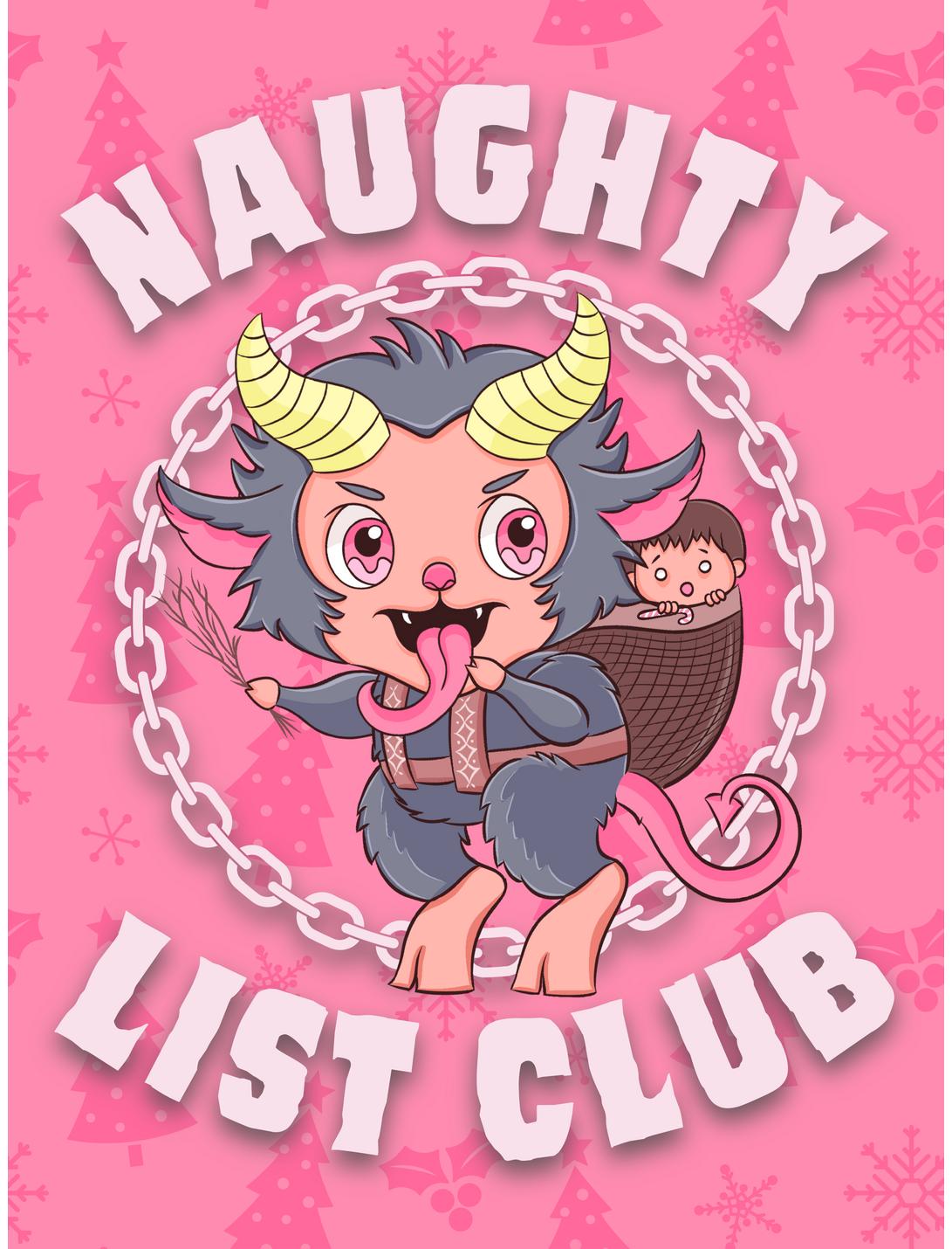 Krampus Naughty List Club Poster, WHITE, hi-res