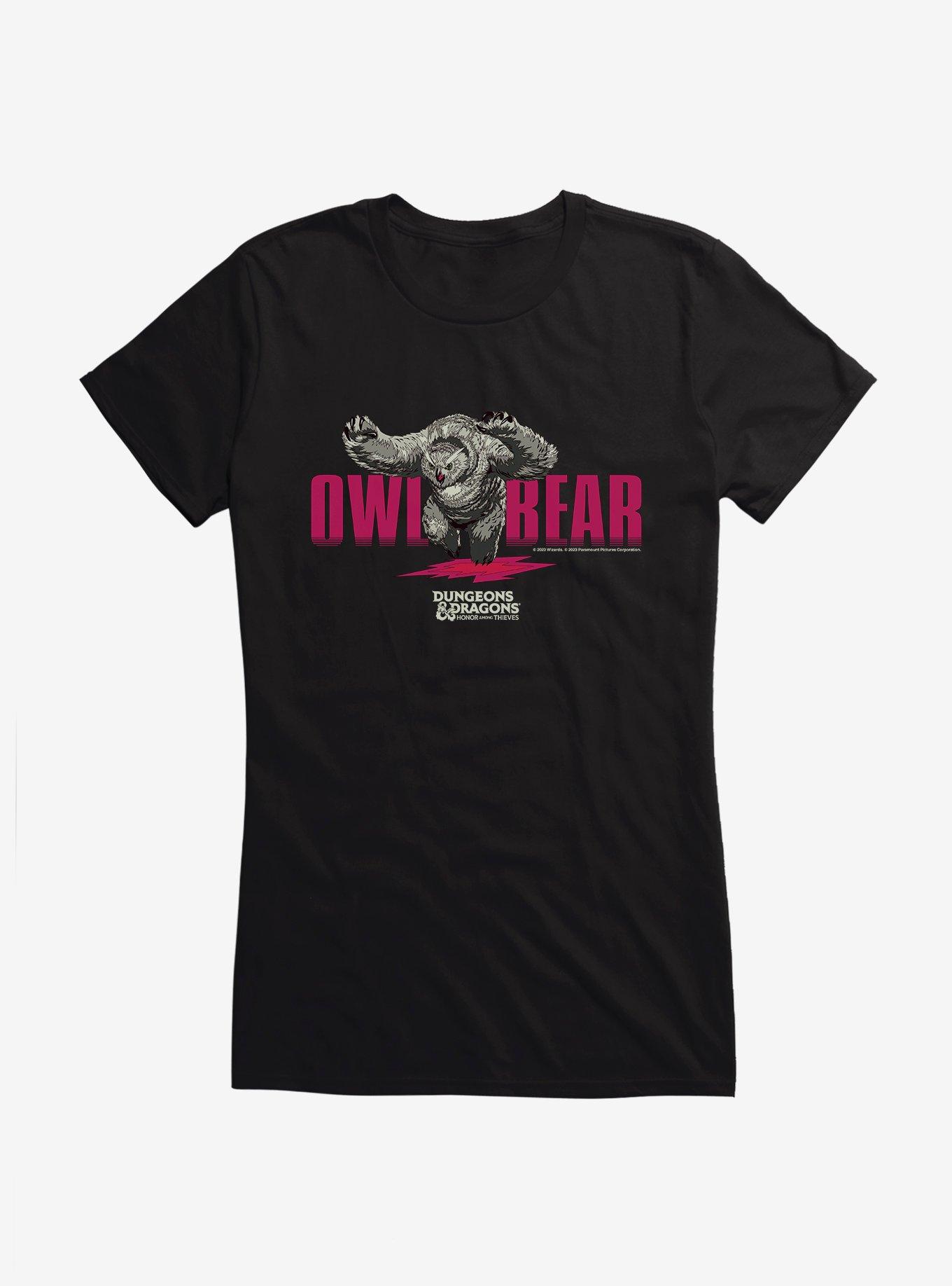 Dungeons & Dragons: Honor Among Thieves Owlbear Pose Girls T-Shirt, BLACK, hi-res