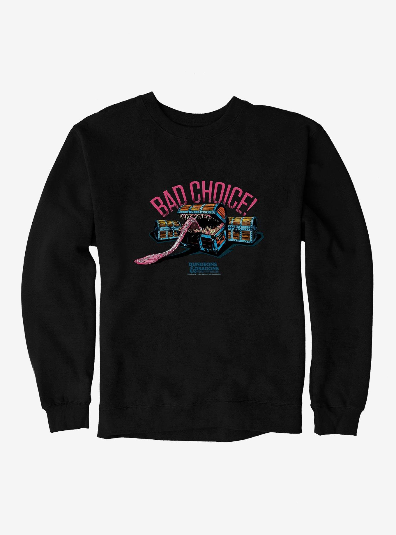 Dungeons & Dragons: Honor Among Thieves Bad Choice Mimic Sweatshirt, BLACK, hi-res