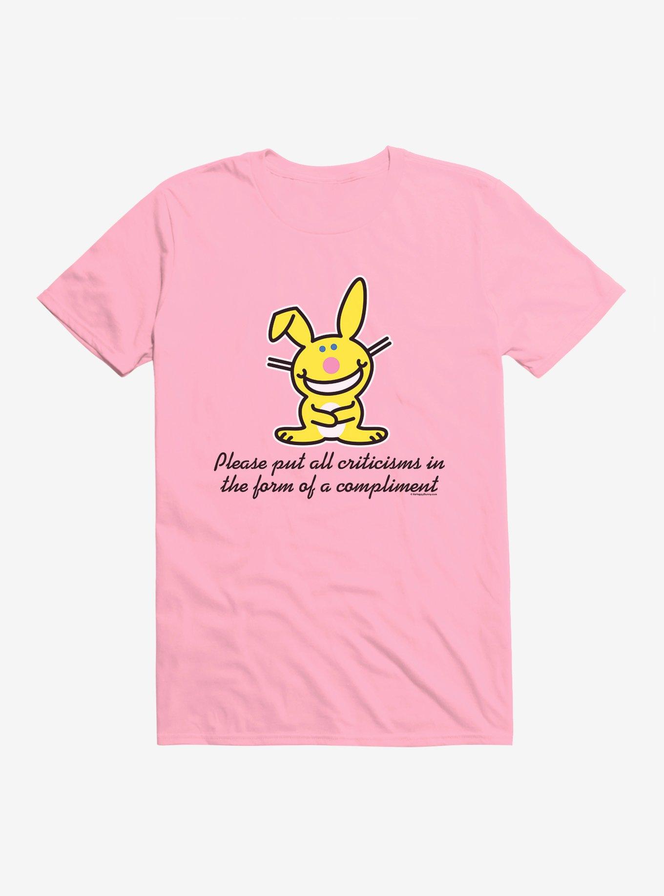 It's Happy Bunny Compliments Only T-Shirt, CHARITY PINK, hi-res