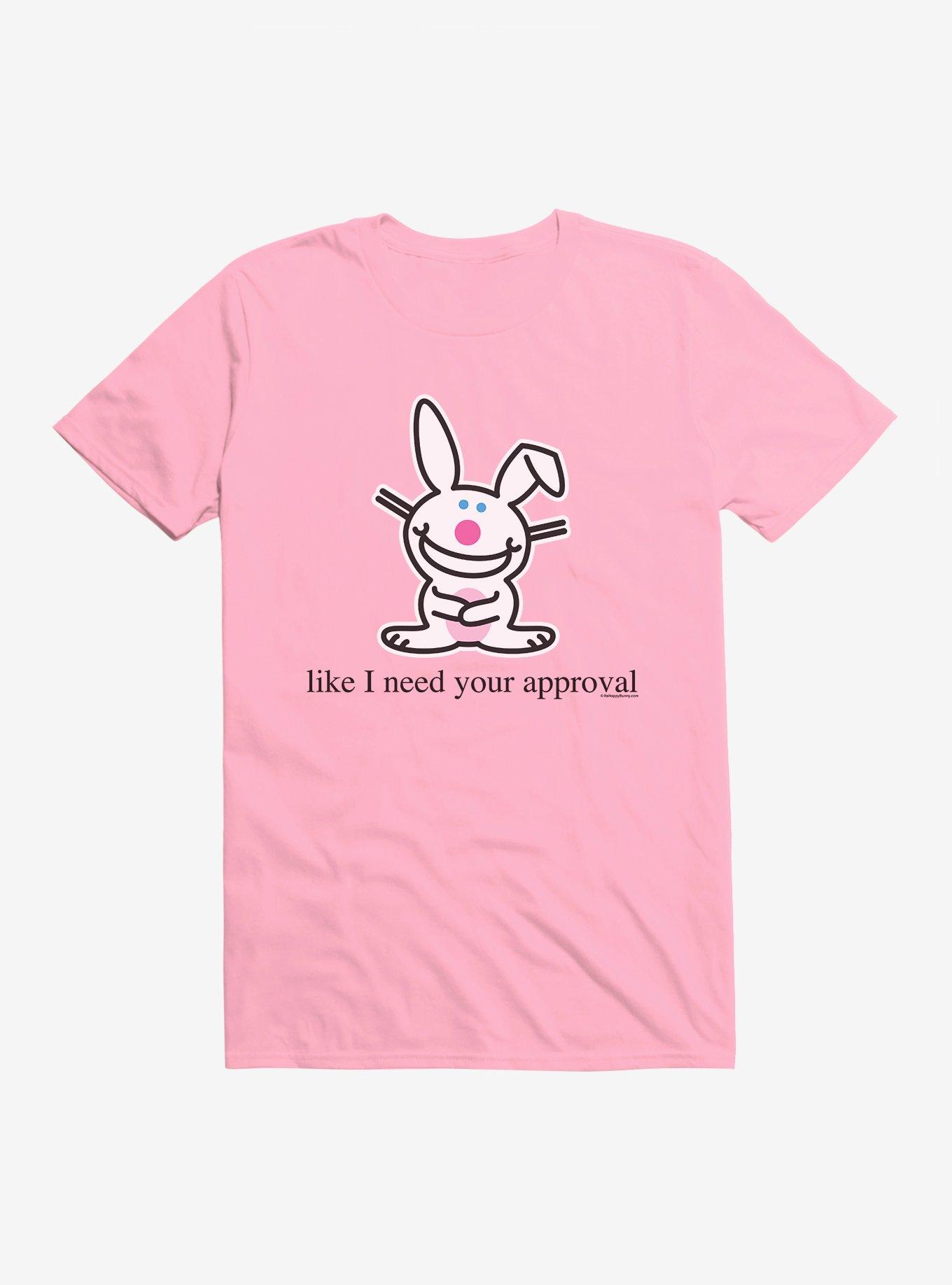 It's Happy Bunny Don't Need Your Approval T-Shirt, CHARITY PINK, hi-res