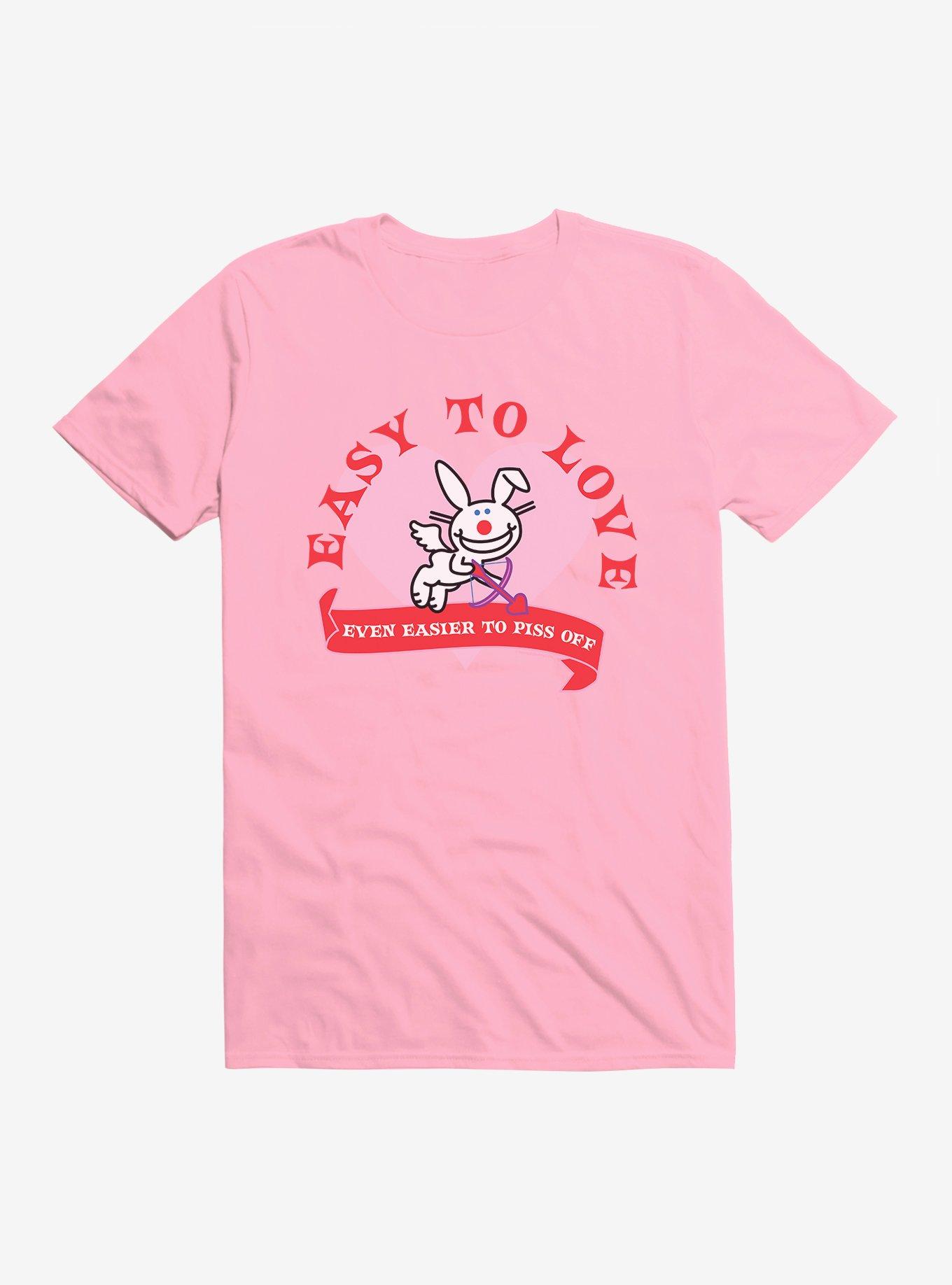 It's Happy Bunny Easy To Love T-Shirt, CHARITY PINK, hi-res