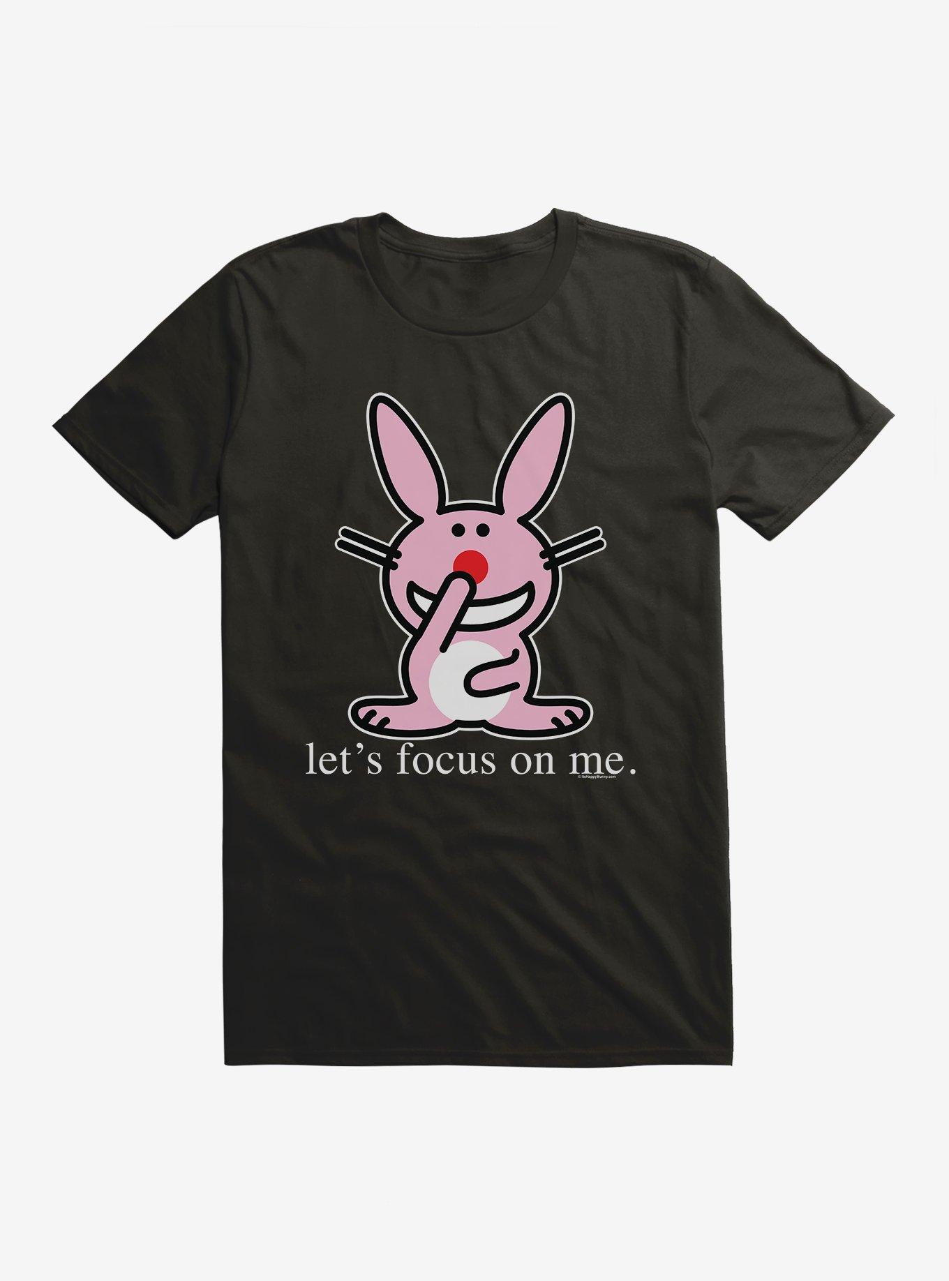 It's Happy Bunny Focus On Me T-Shirt, BLACK, hi-res