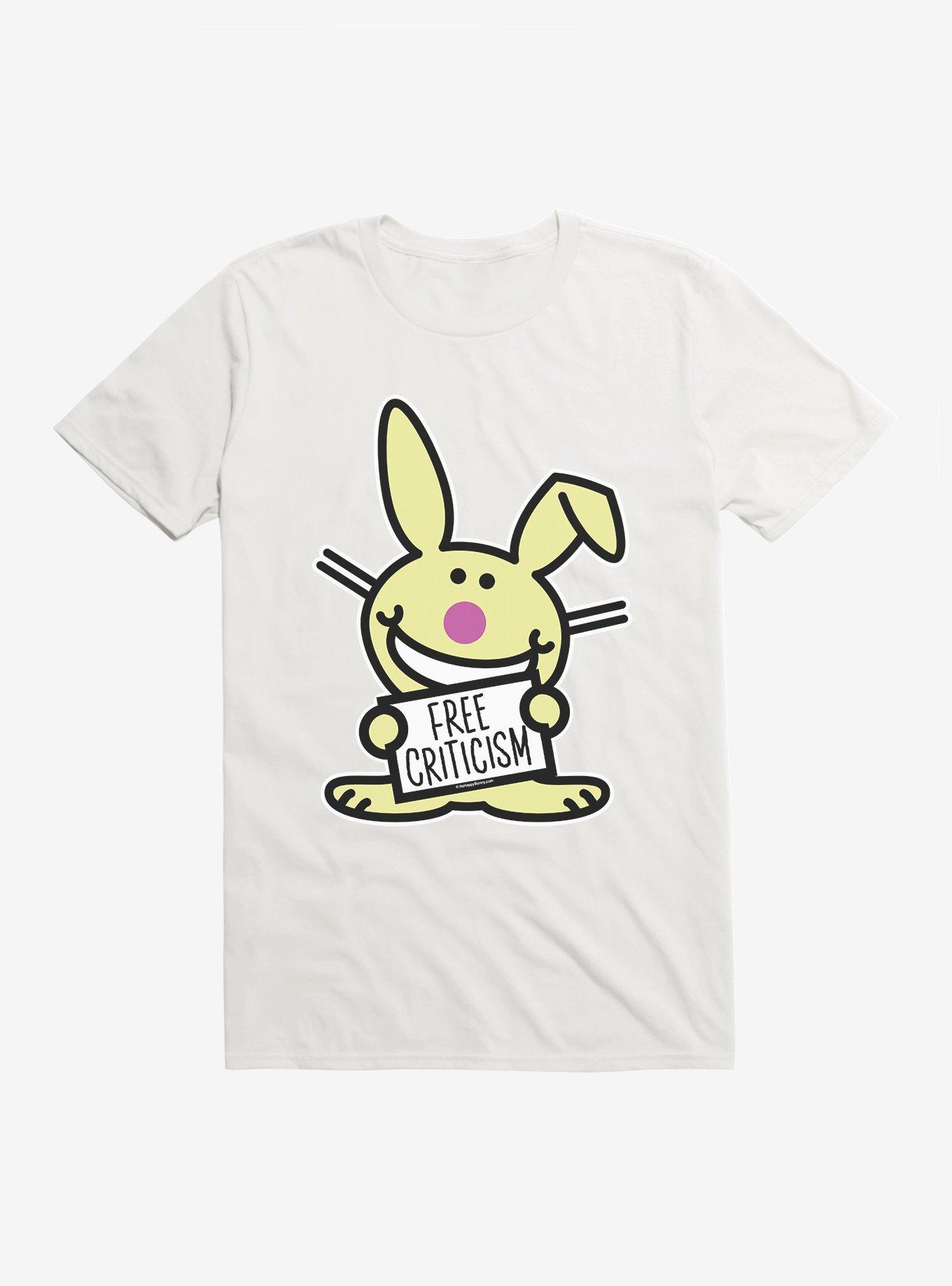 It's Happy Bunny Free Criticism T-Shirt, WHITE, hi-res