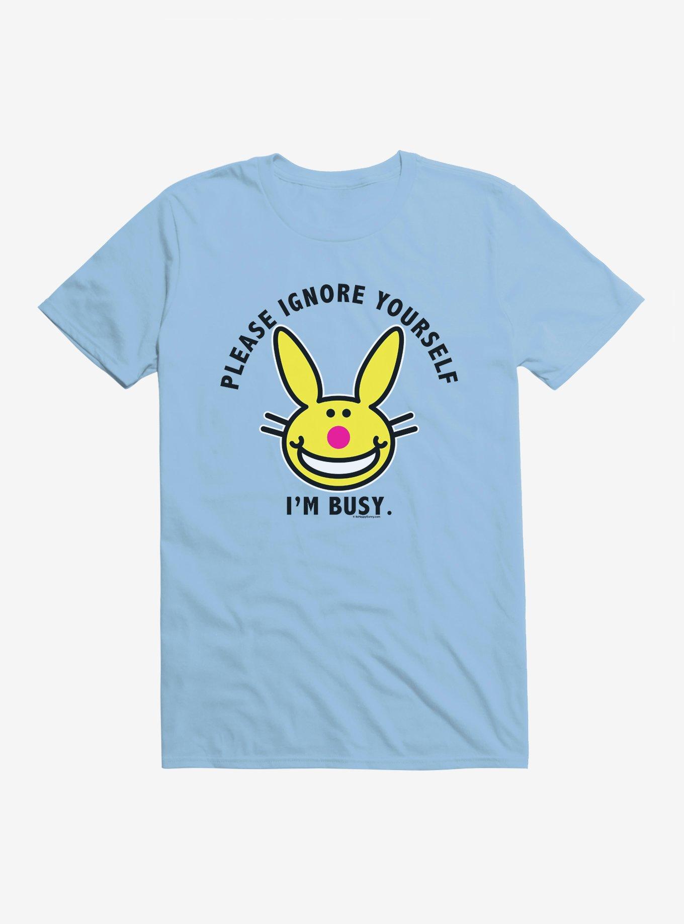 It's Happy Bunny Ignore Yourself T-Shirt, LIGHT BLUE, hi-res