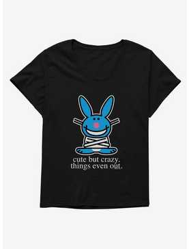 It's Happy Bunny Cute But Crazy Girls T-Shirt Plus Size, , hi-res