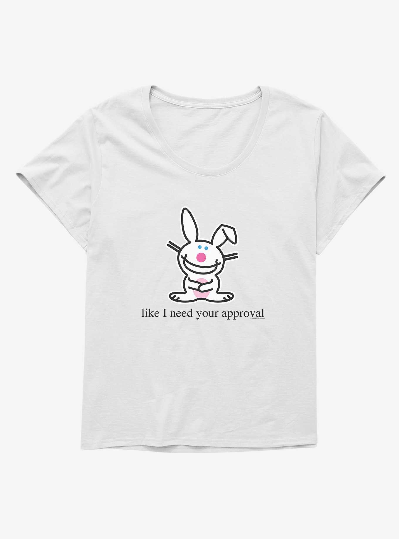 It's Happy Bunny Don't Need Your Approval Girls T-Shirt Plus Size, , hi-res