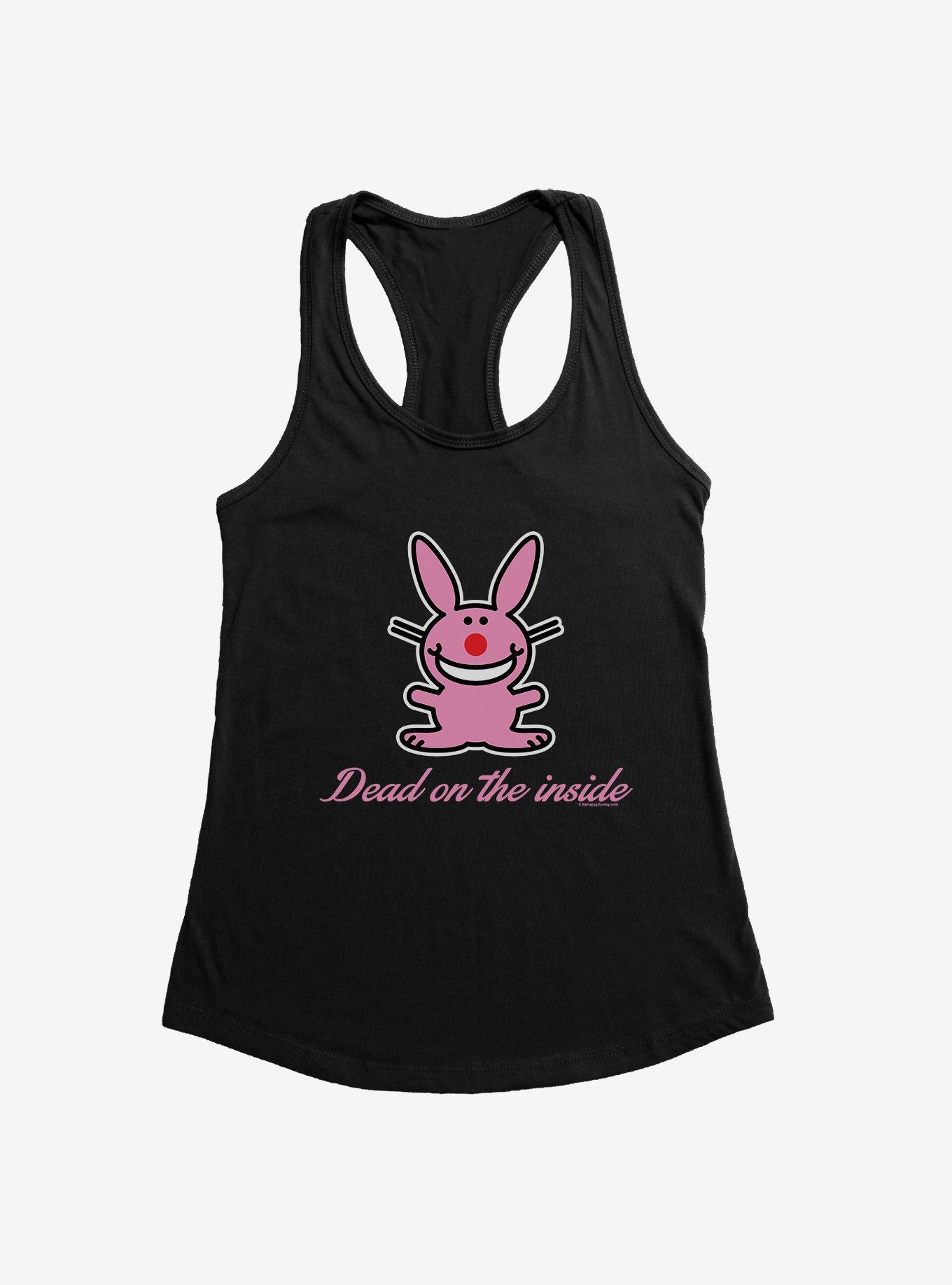 It's Happy Bunny Dead Inside Girls Tank, BLACK, hi-res