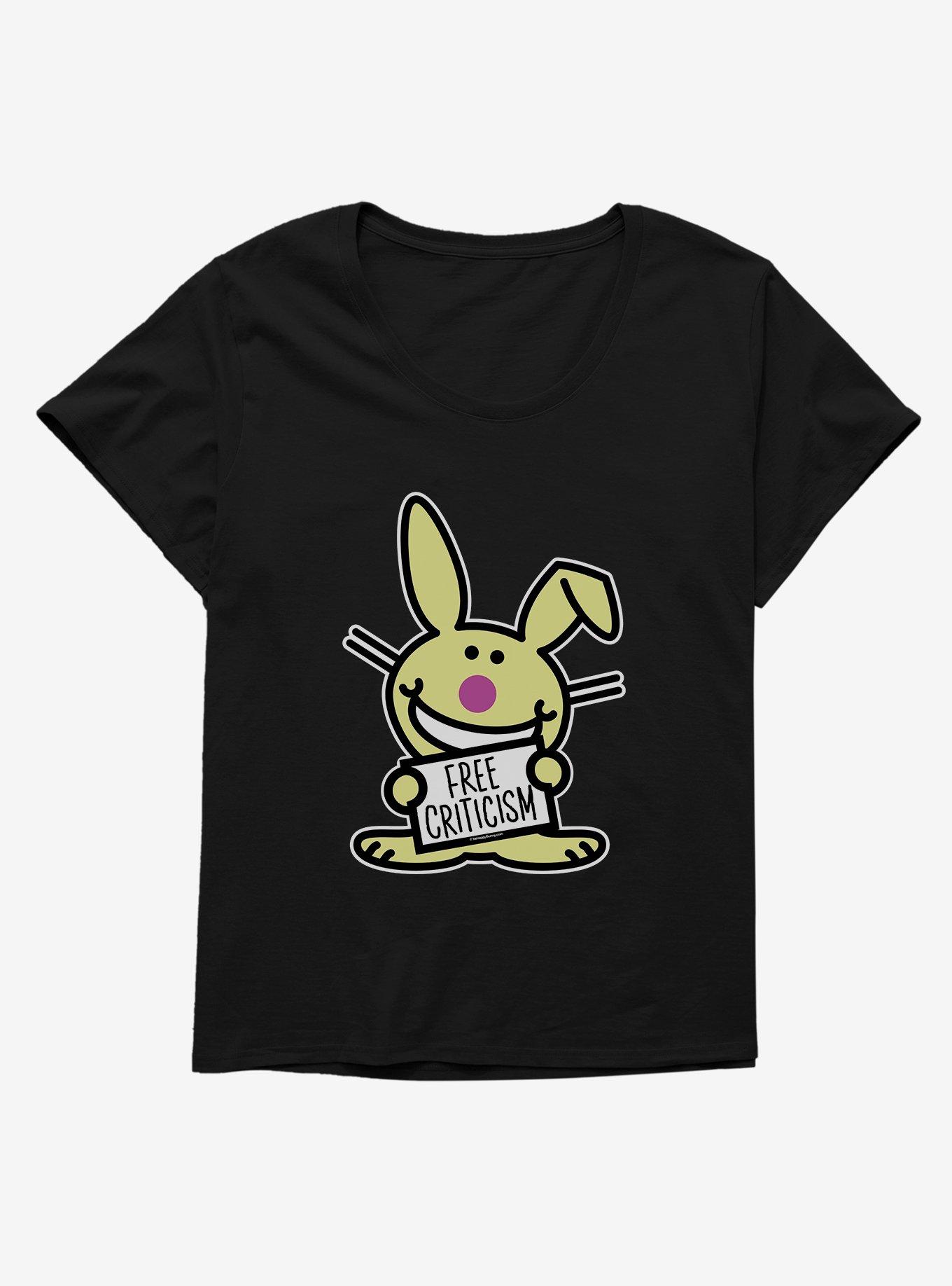 It's Happy Bunny Free Criticism Girls T-Shirt Plus Size, BLACK, hi-res