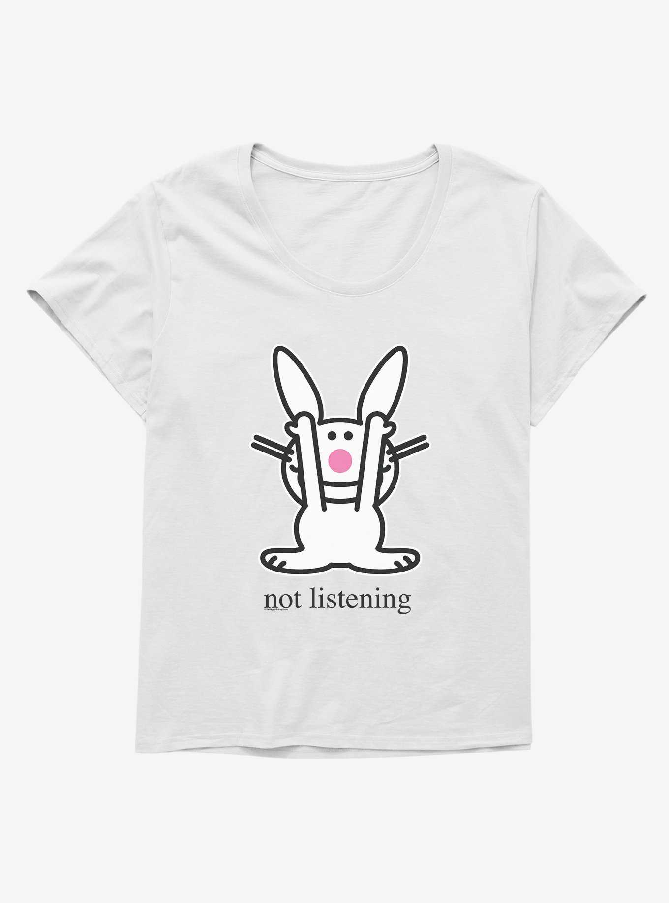 It's Happy Bunny Not Listening Girls T-Shirt Plus Size, , hi-res