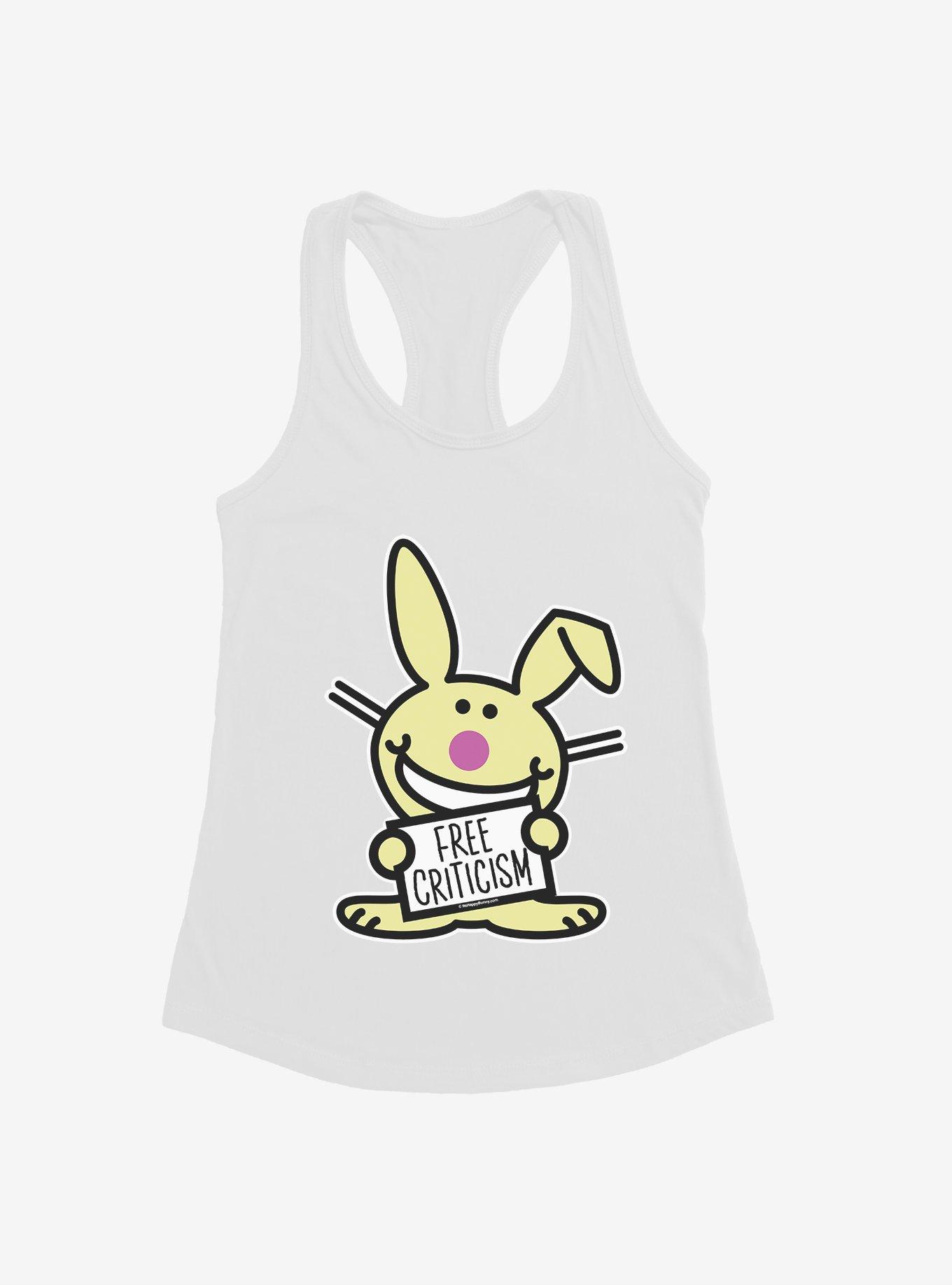 It's Happy Bunny Free Criticism Girls Tank, WHITE, hi-res