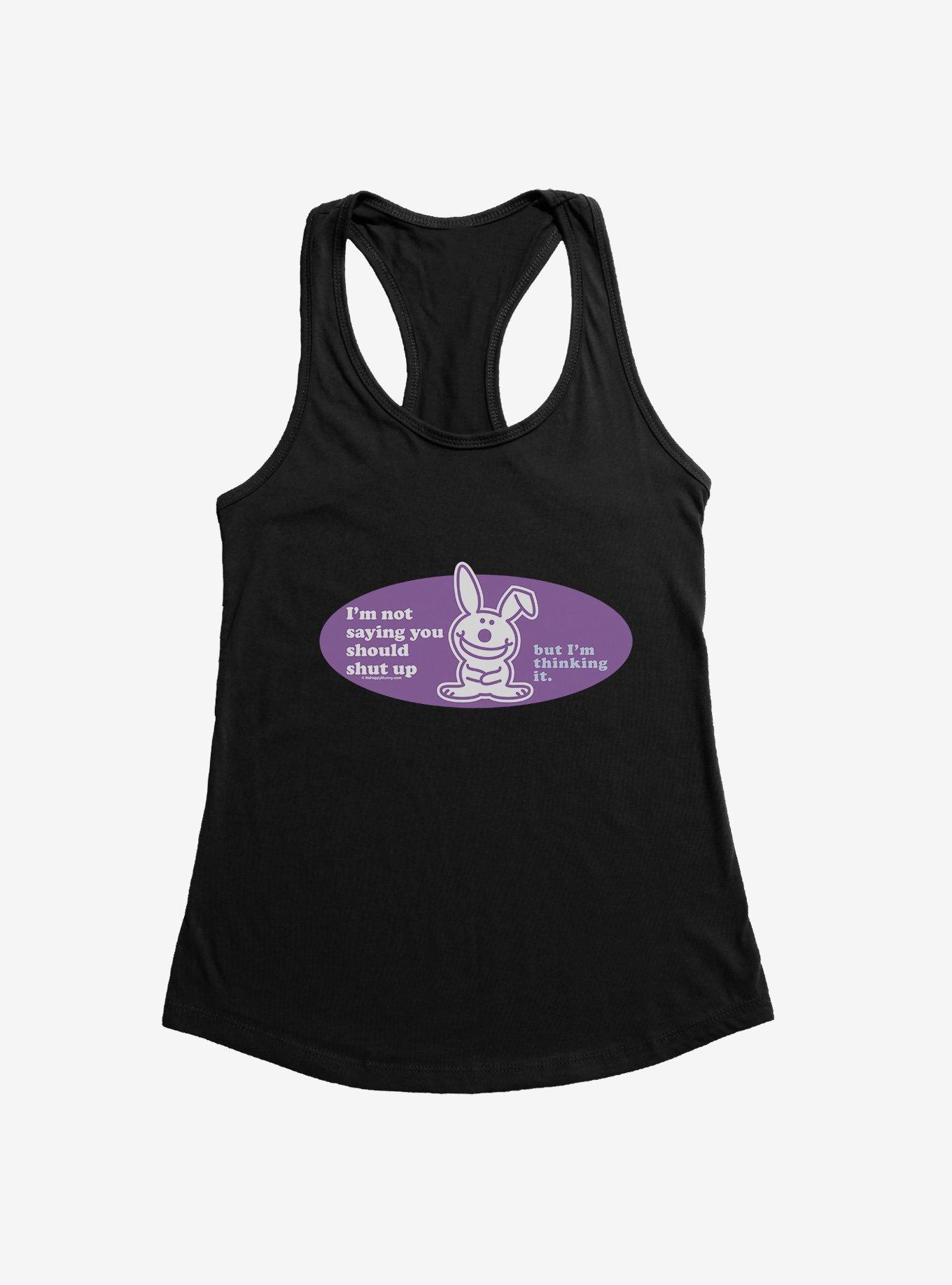 It's Happy Bunny You Should Shut Up Girls Tank, BLACK, hi-res