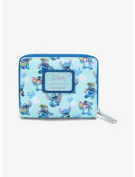 Loungefly Disney Lilo & Stitch Snacking Stitch Allover Print Small Zip Wallet - BoxLunch Exclusive, , hi-res