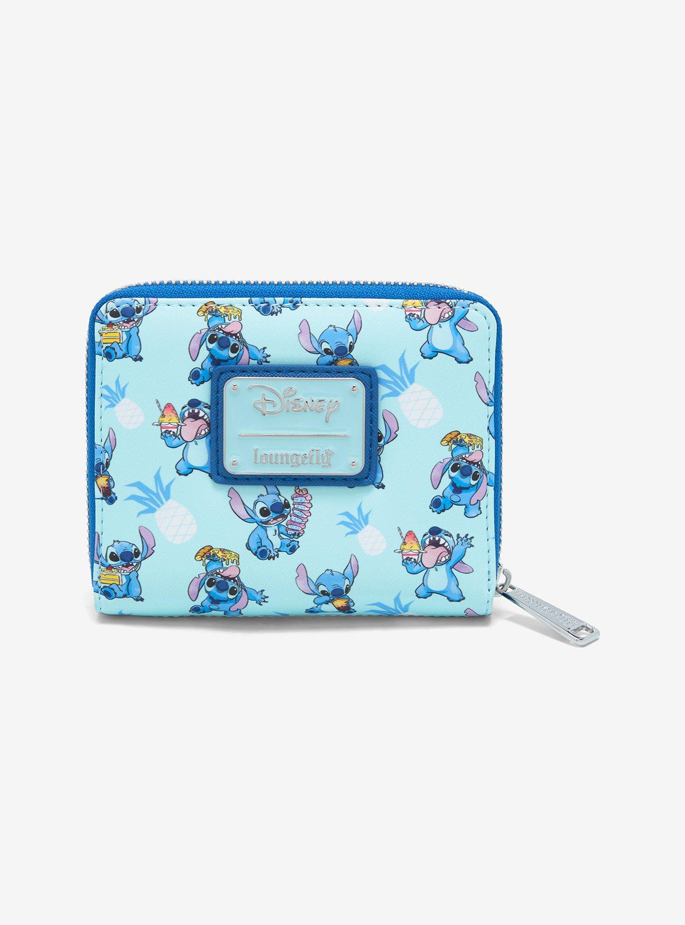 Loungefly Disney Lilo & Stitch Snacking Stitch Allover Print Small Zip Wallet - BoxLunch Exclusive, , hi-res