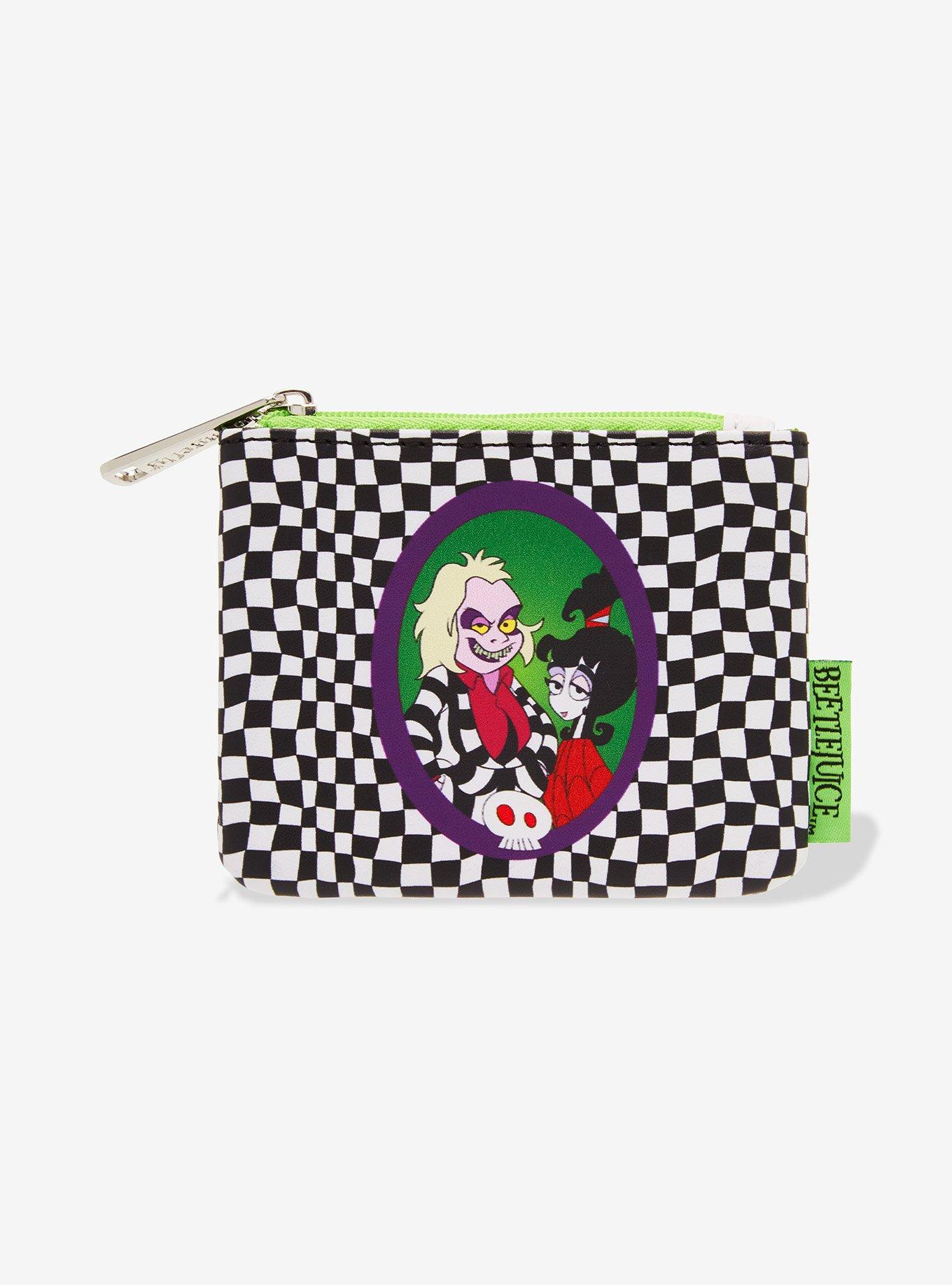 checkered coin pouch