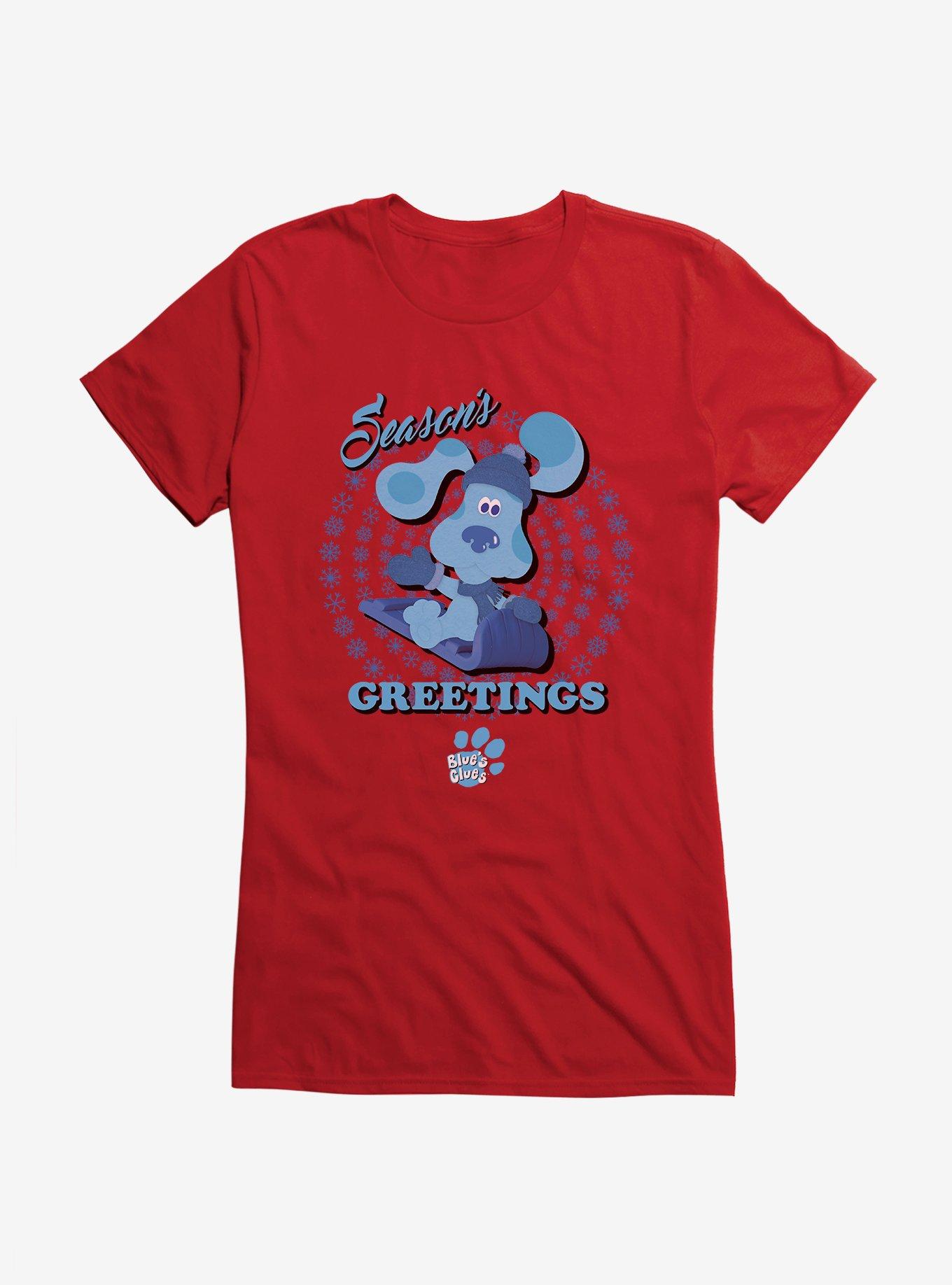 Blue's Clues Season's Greetings Girls T-Shirt, RED, hi-res