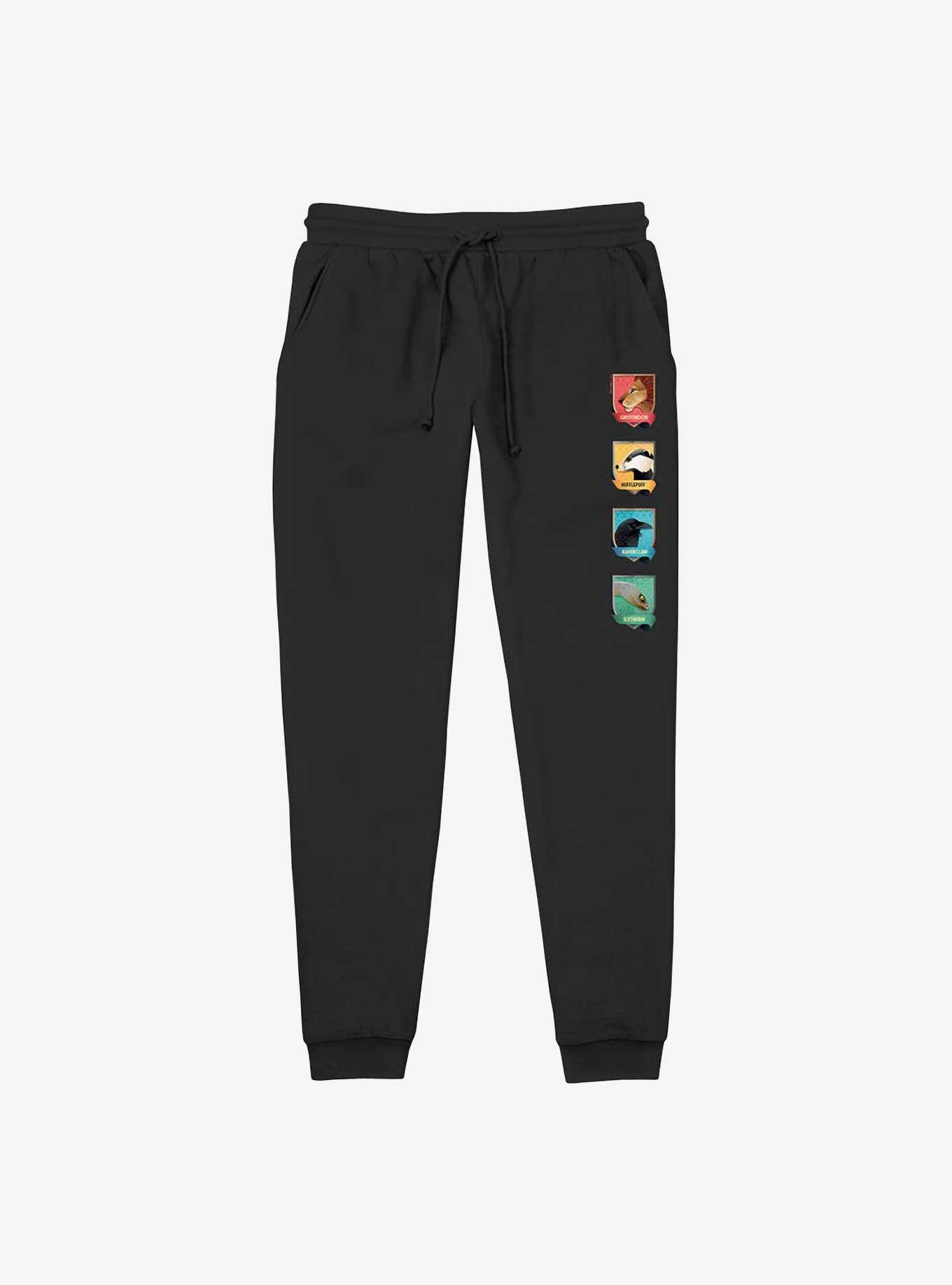 Harry Potter Hogwarts House Symbols Jogger Sweatpants, BLACK, hi-res