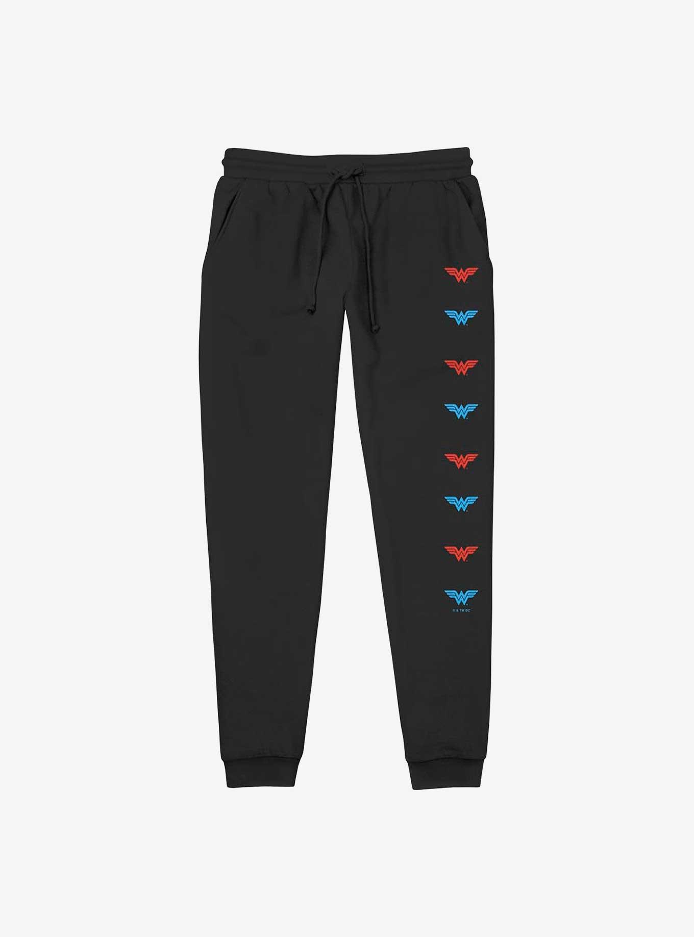 DC Comics Wonder Woman Emblem Stack Jogger Sweatpants, BLACK, hi-res