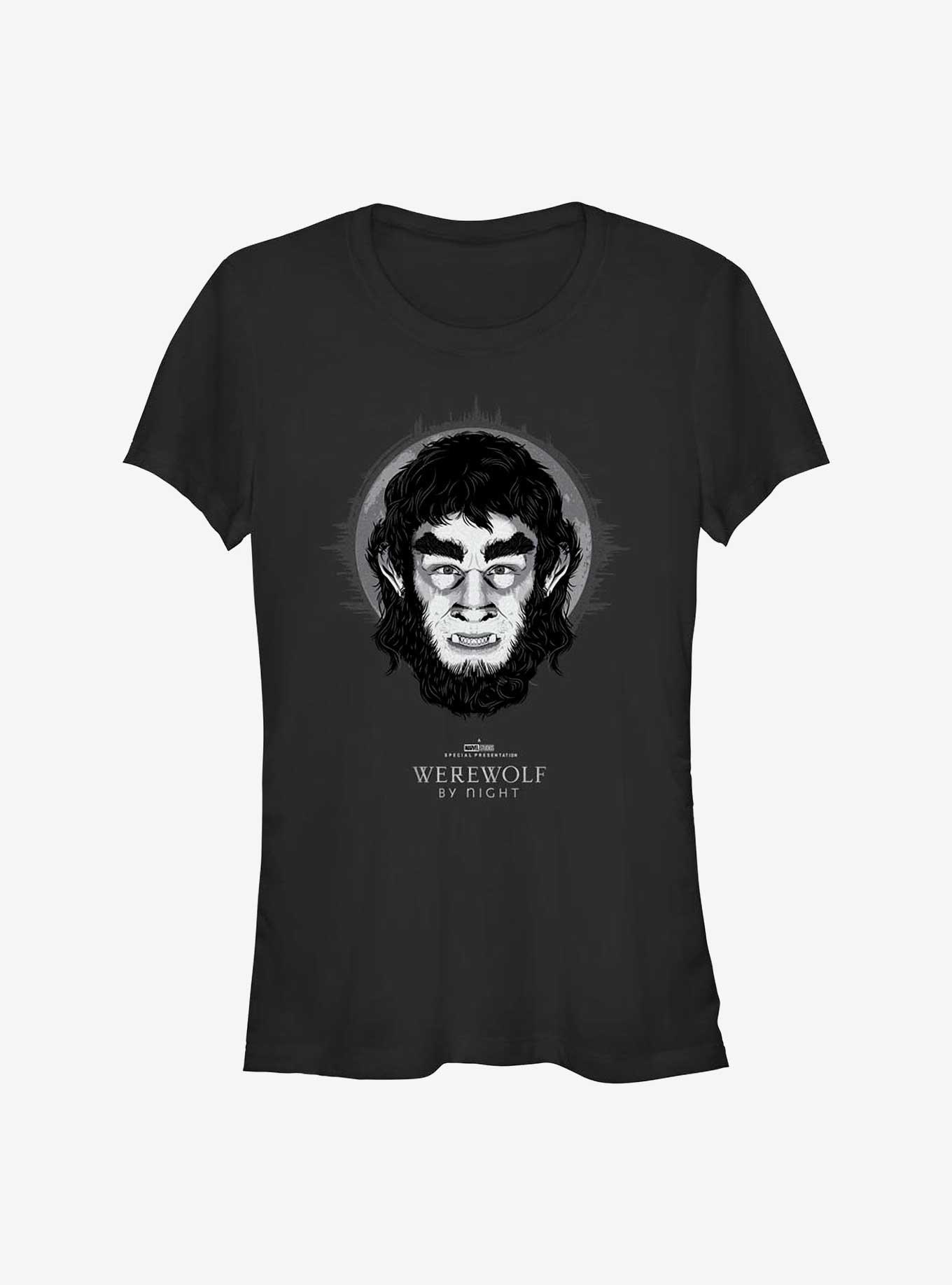Marvel Studios' Special Presentation: Werewolf By Night Moon Halo Girls T-Shirt, BLACK, hi-res