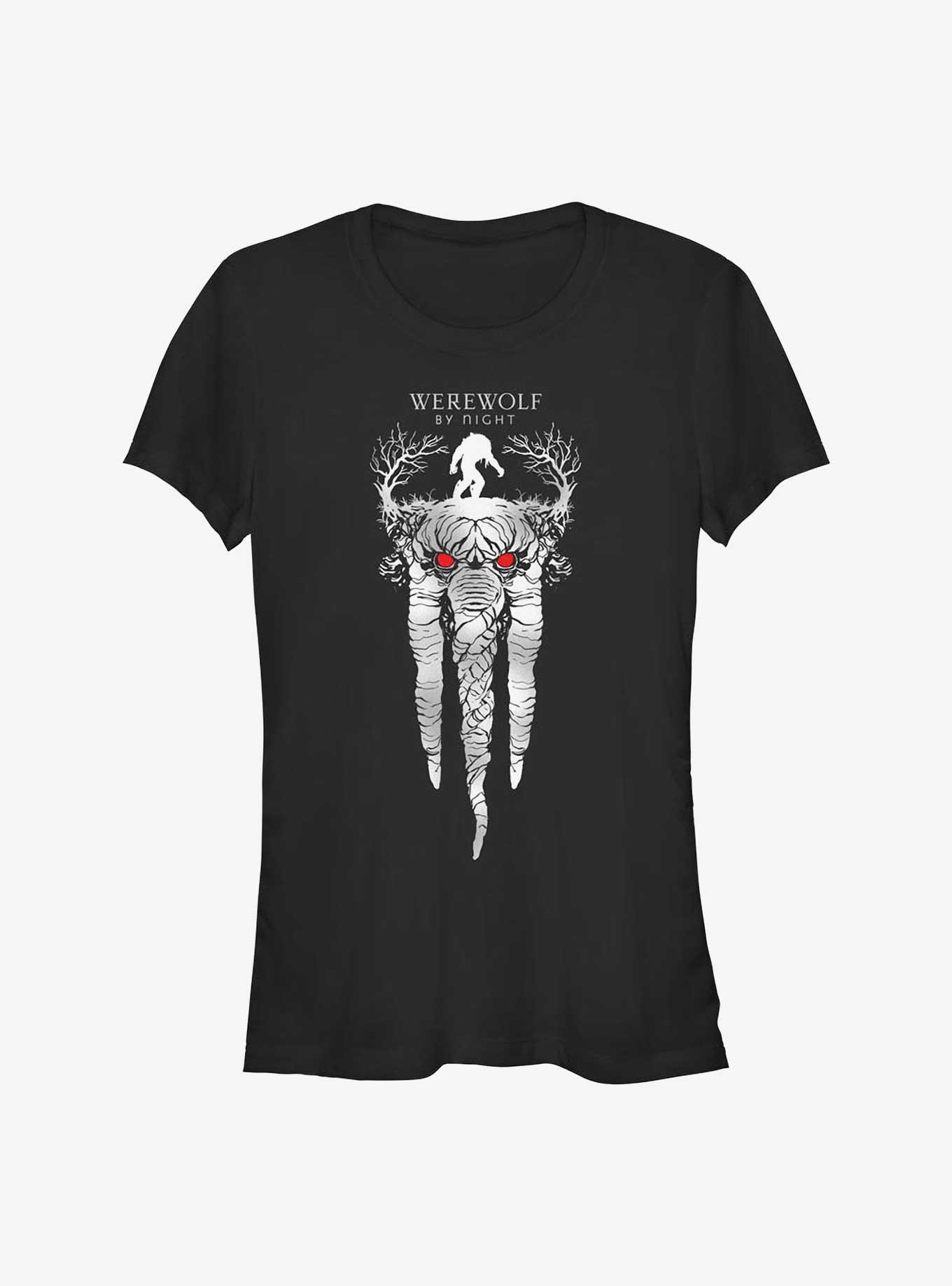Marvel Studios' Special Presentation: Werewolf By Night Ted The Man-Thing Girls T-Shirt, BLACK, hi-res