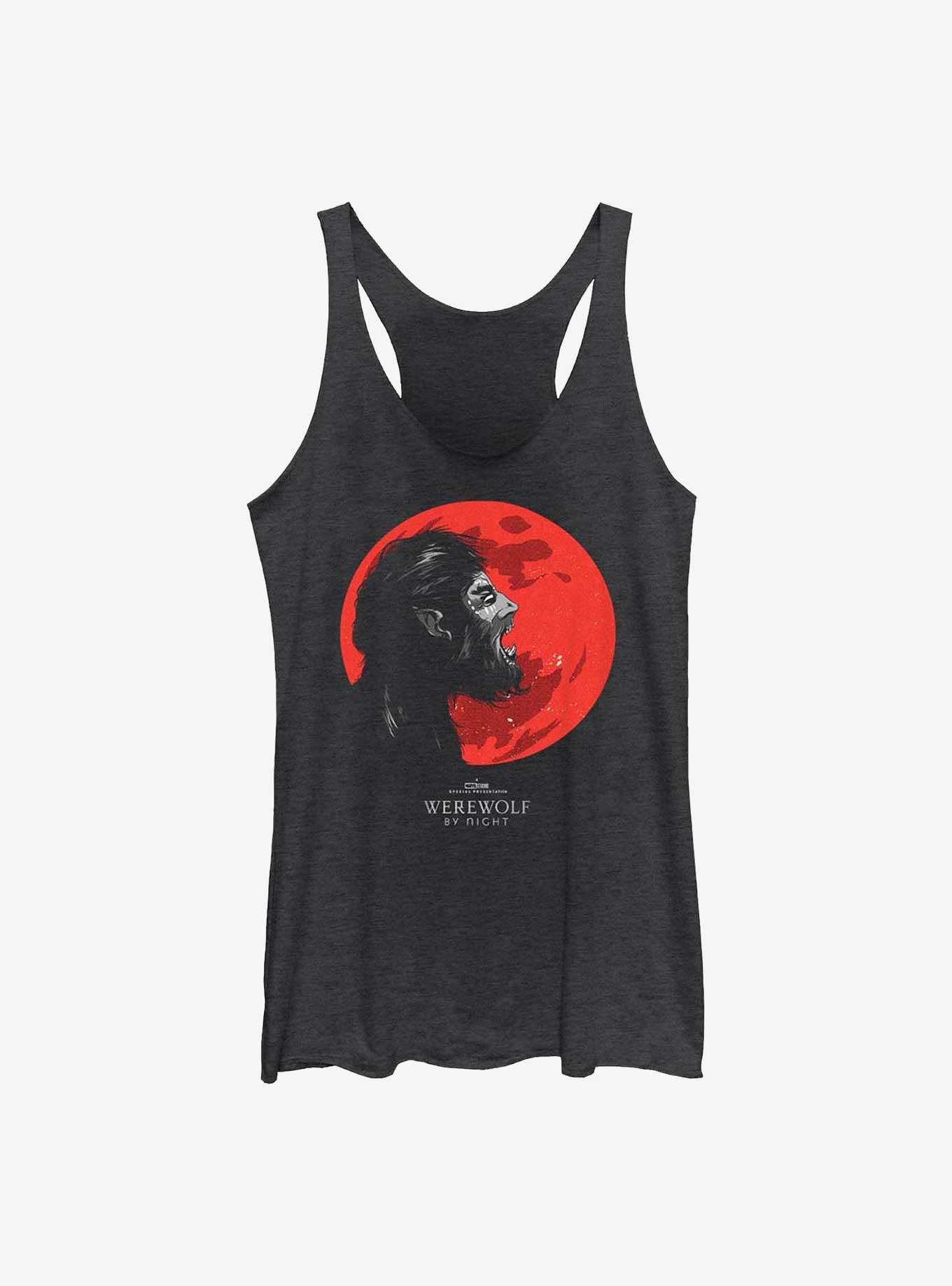 Marvel Studios' Special Presentation: Werewolf By Night Howling Blood Moon Girls Tank, BLK HTR, hi-res