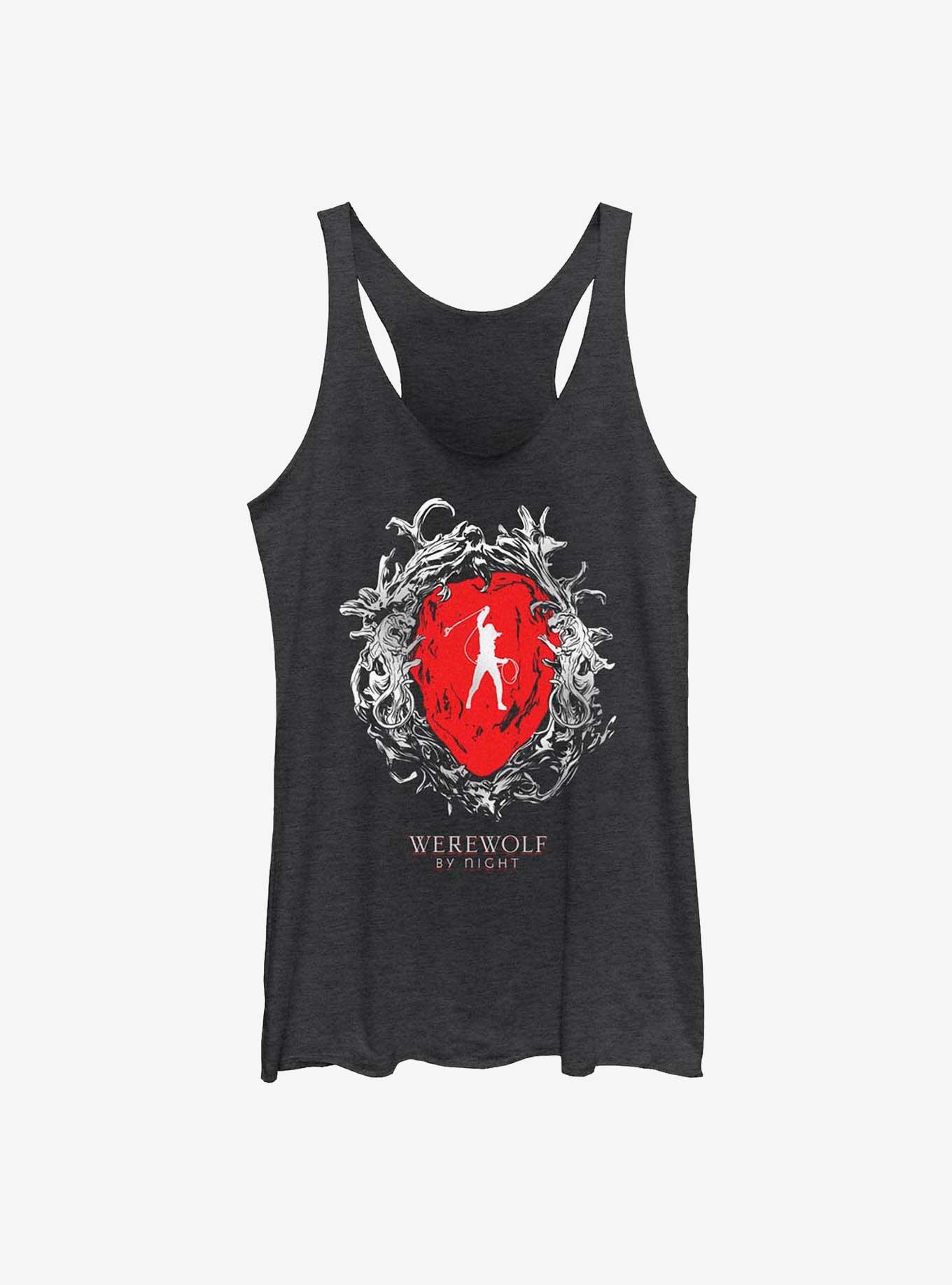 Marvel Studios' Special Presentation: Werewolf By Night Elsa Bloodstone Heart Girls Tank, BLK HTR, hi-res