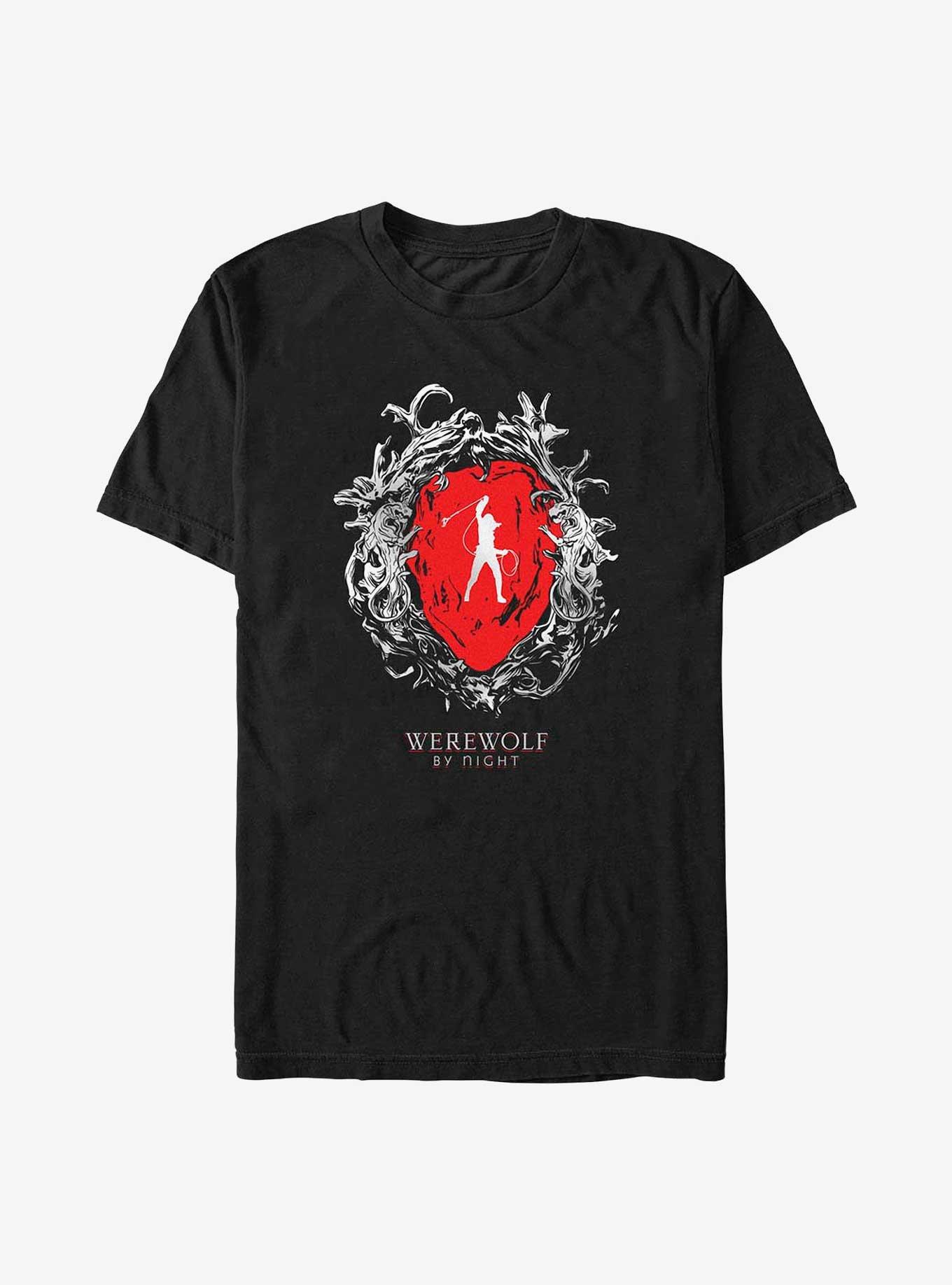 Marvel Studios' Special Presentation: Werewolf By Night Elsa Bloodstone Heart T-Shirt, BLACK, hi-res