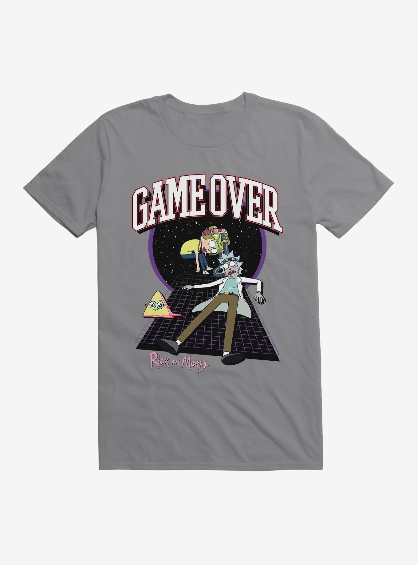 Rick And Morty Game Over Mr. Frundles T-Shirt, STORM GREY, hi-res