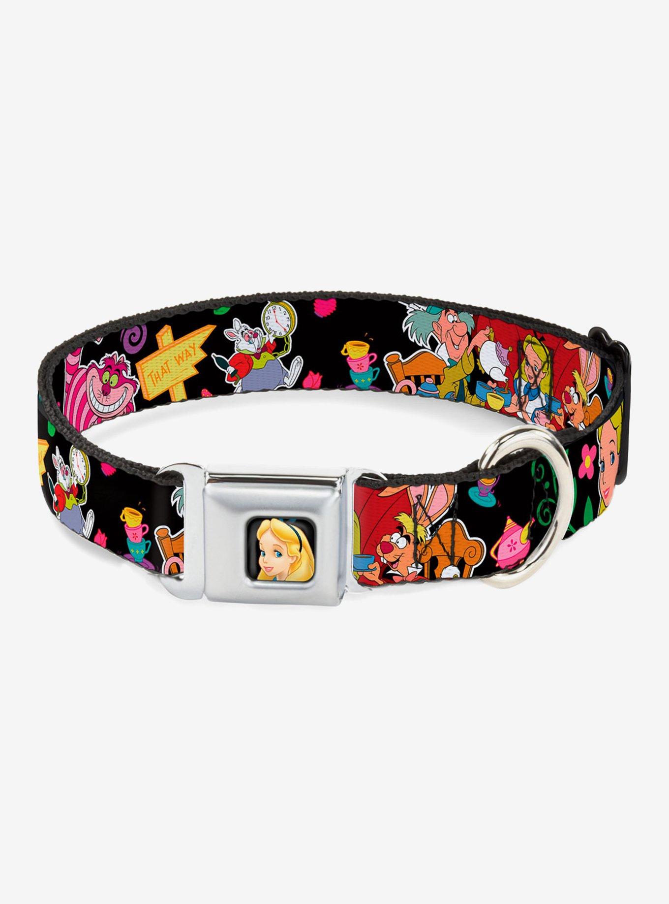 Disney Alice In Wonderland Encounters In Wonderland Seatbelt Buckle Dog Collar, MULTICOLOR, hi-res