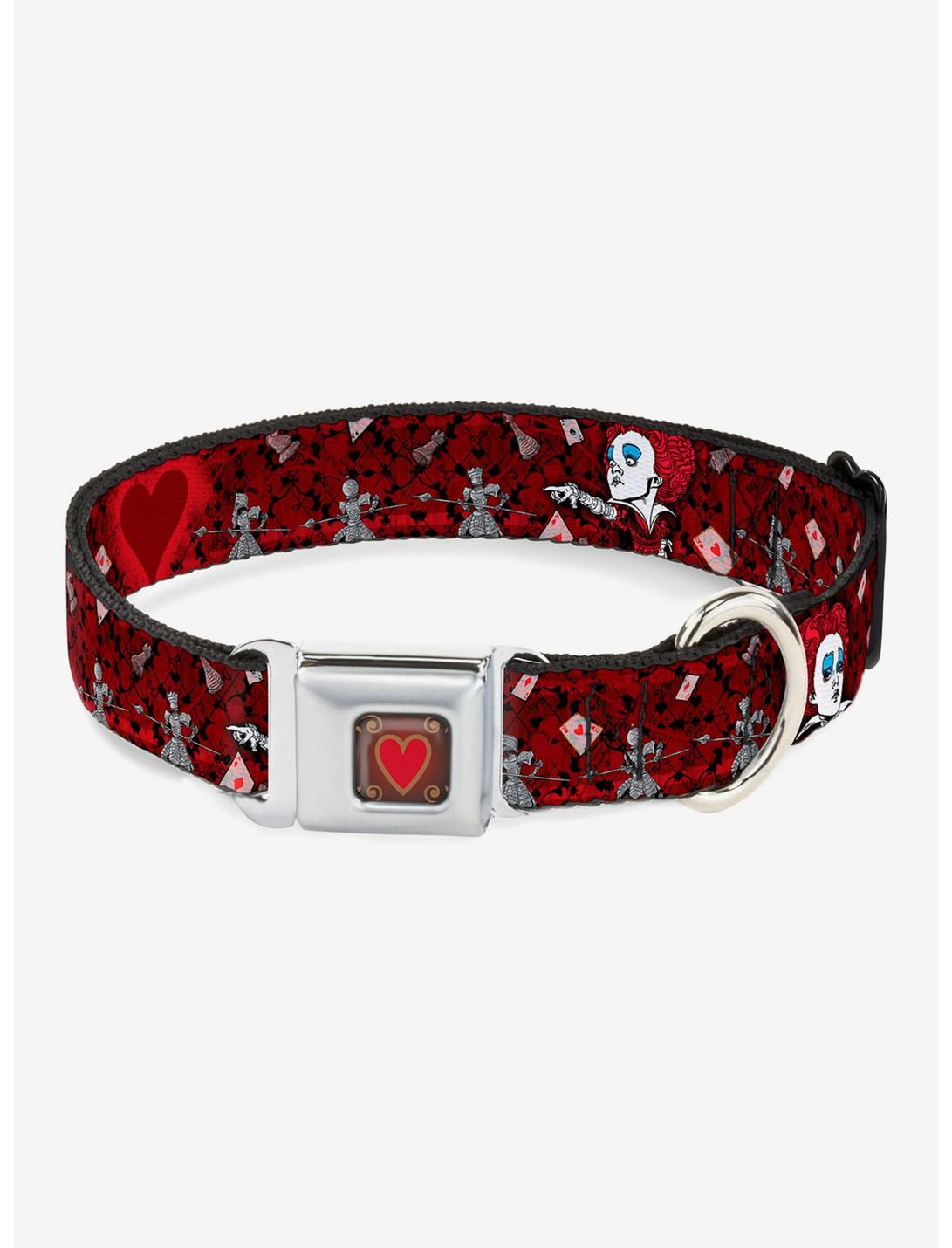 Disney Alice In Wonderland Queen Of Hearts Poses Seatbelt Buckle Dog Collar, RED, hi-res
