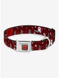 Disney Alice In Wonderland Queen Of Hearts Poses Seatbelt Buckle Dog Collar, RED, hi-res