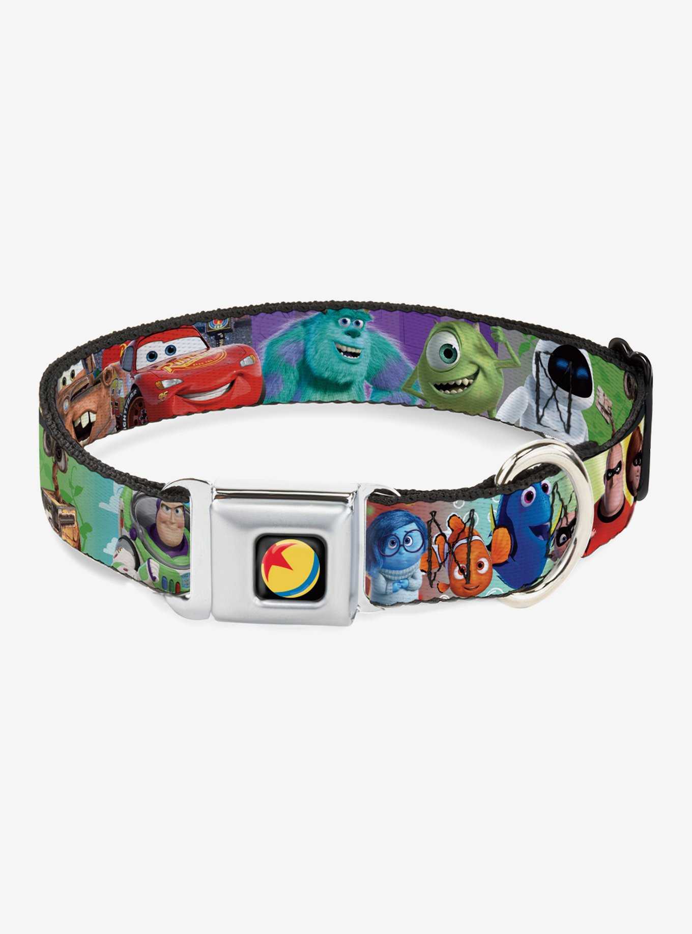 Disney Pixar 7 Movie Character Collage Seatbelt Buckle Dog Collar, , hi-res