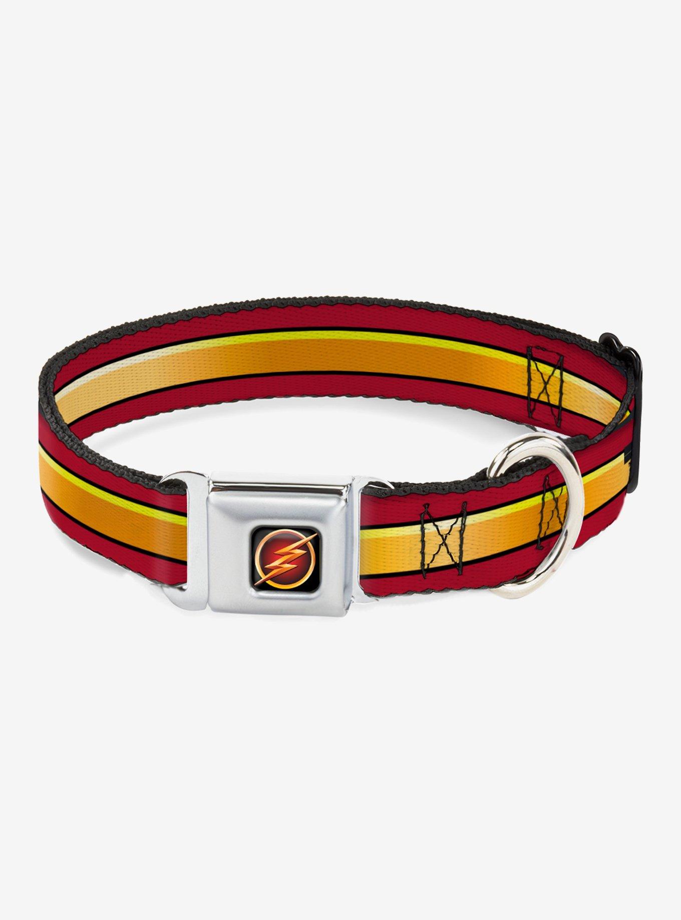 DC Comics The Flash Stripe Seatbelt Buckle Dog Collar, , hi-res