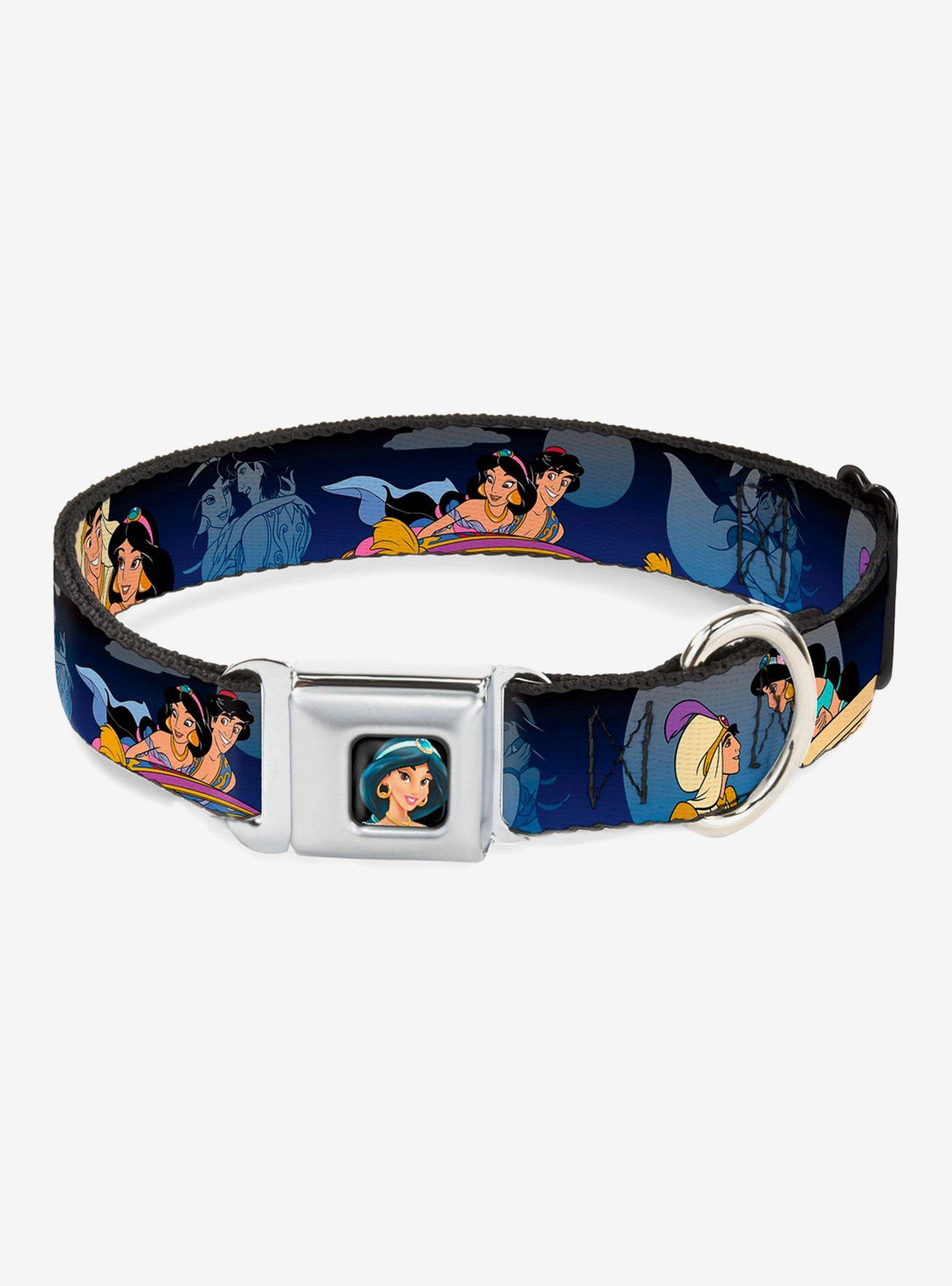 Disney Aladdin Jasmine Scenes Seatbelt Buckle Dog Collar, MULTICOLOR, hi-res