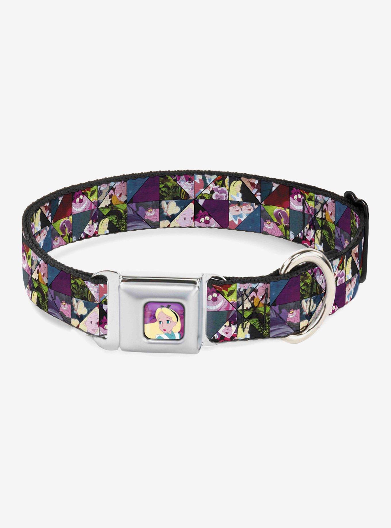 Disney Alice In Wonderland Kaleidoscope Scenes Seatbelt Buckle Dog Collar, MULTICOLOR, hi-res