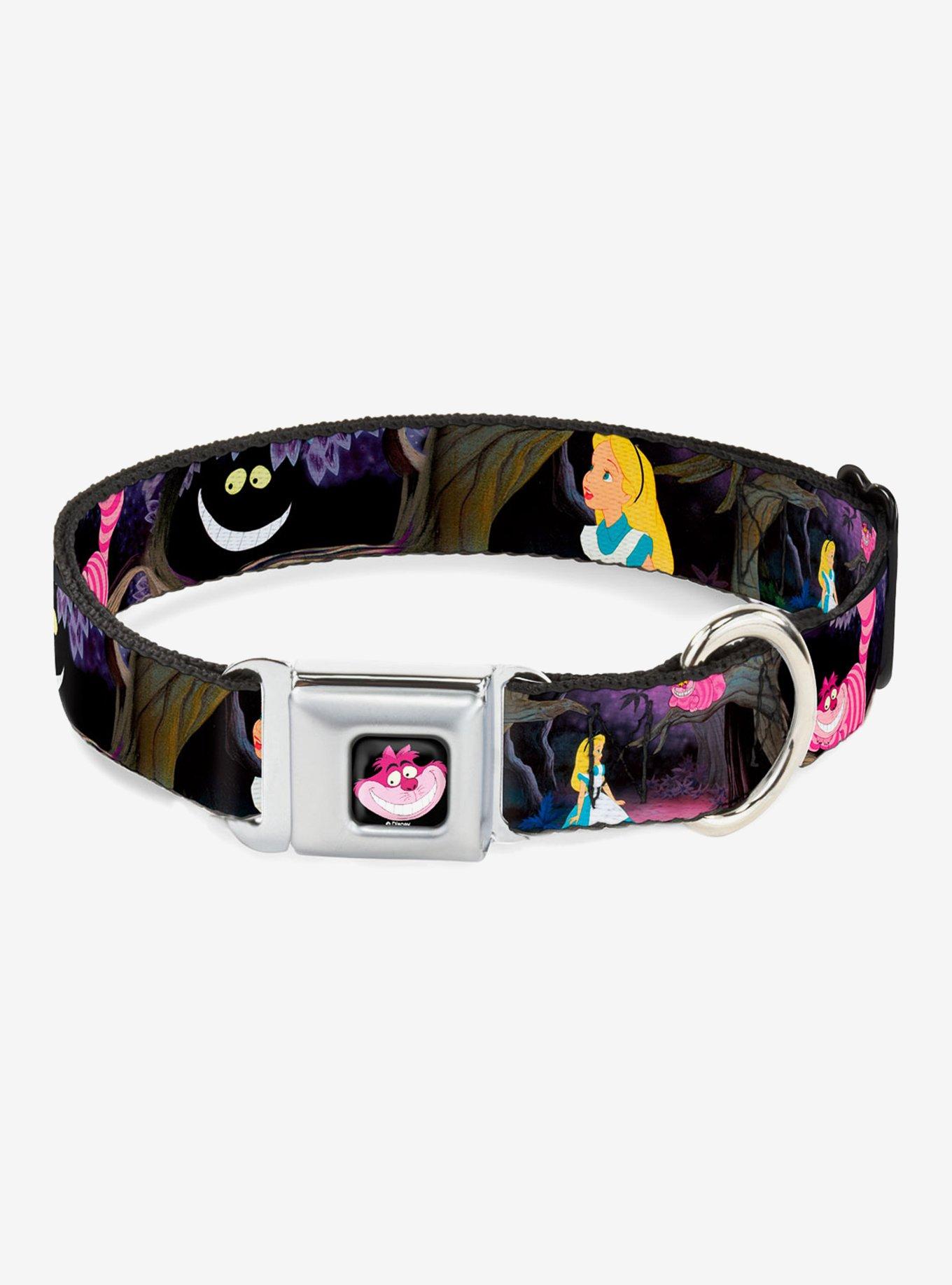 Disney Alice In Wonderland The Cheshire Cat Scenes Seatbelt Buckle Dog Collar, MULTICOLOR, hi-res