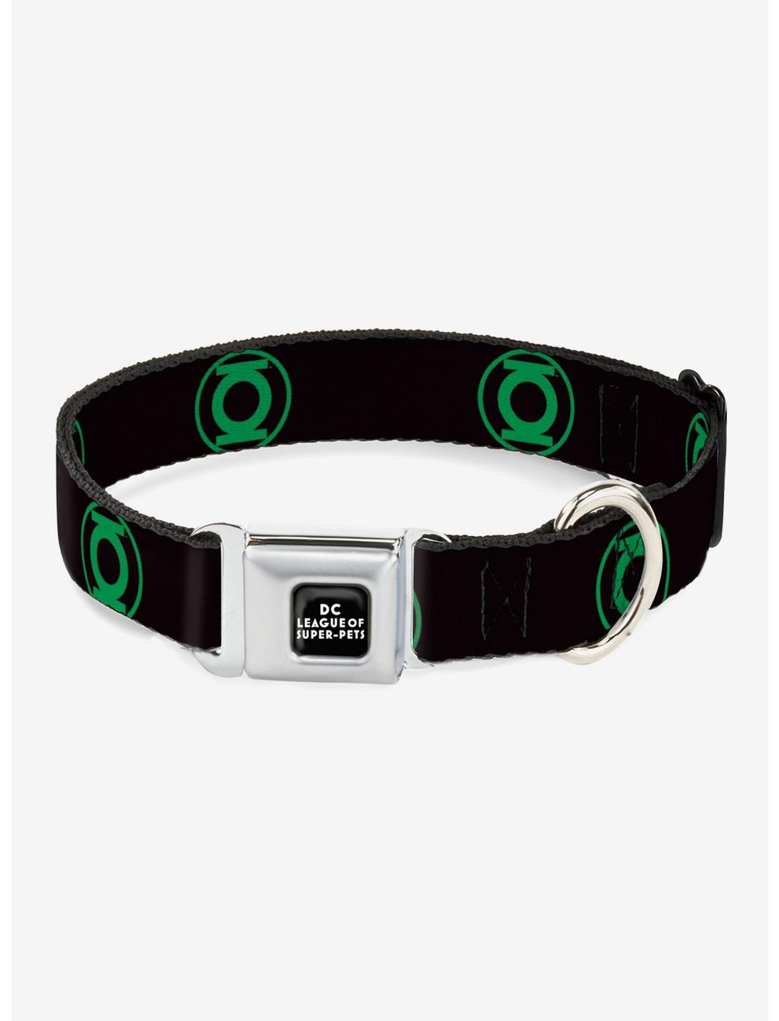 DC League Of Super-Pets Green Lantern Seatbelt Buckle Dog Collar, BLACK, hi-res