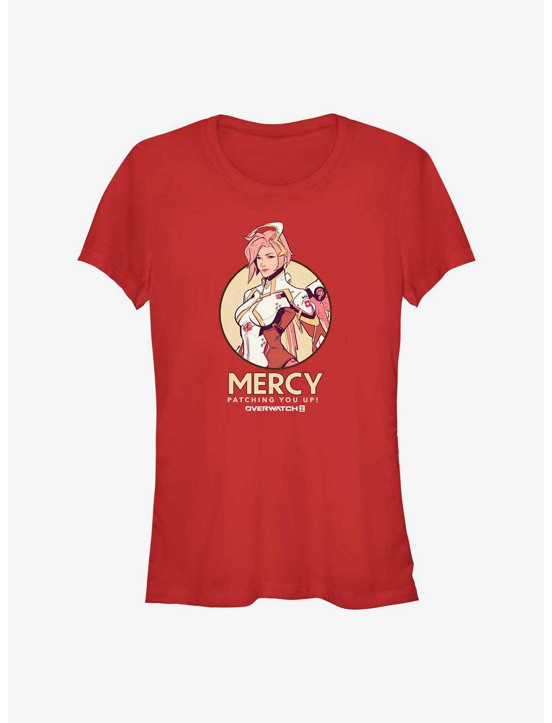 Overwatch 2 Mercy Patching You Up Girls T-Shirt, RED, hi-res