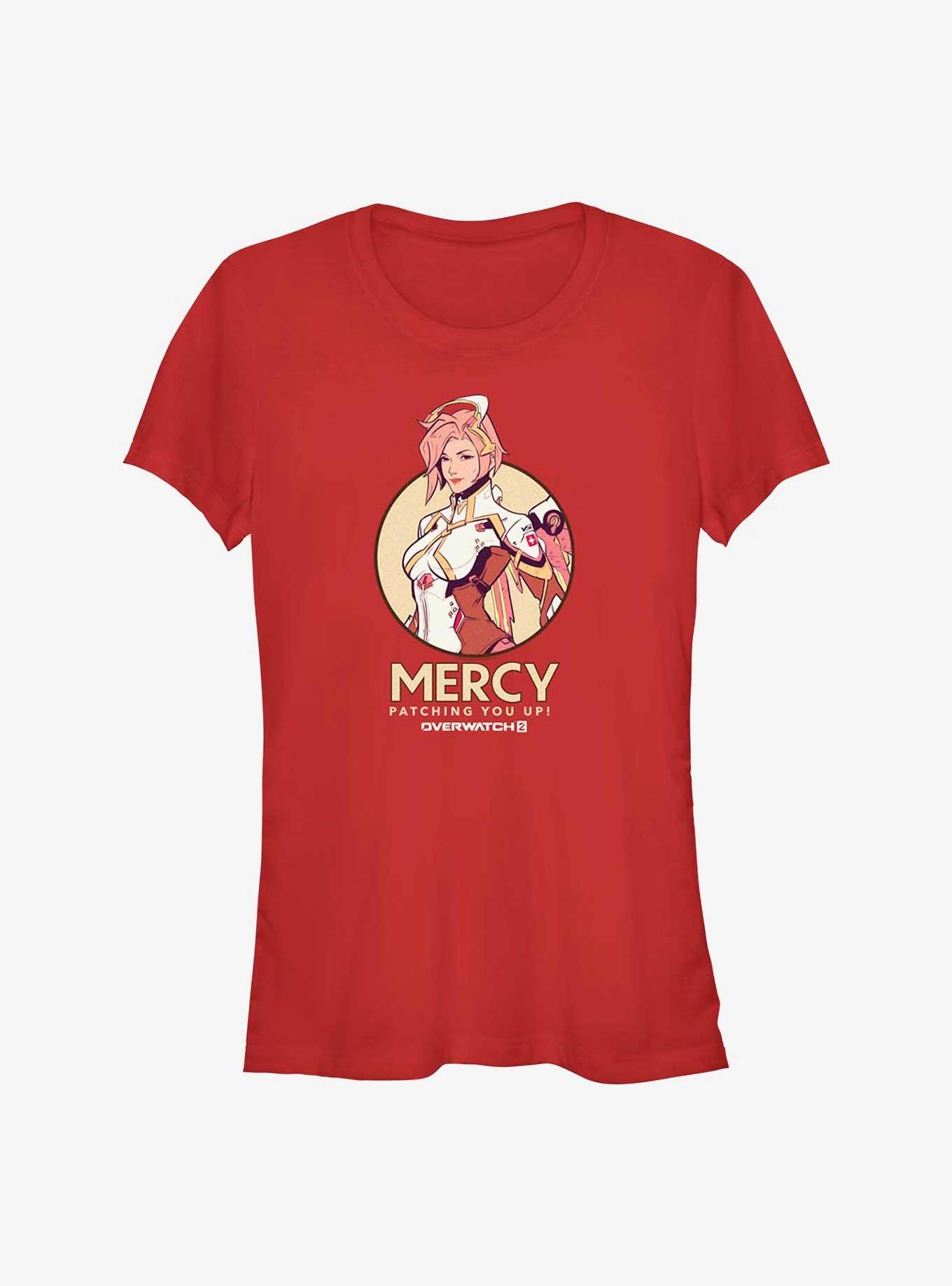 Overwatch 2 Mercy Patching You Up Girls T-Shirt, RED, hi-res