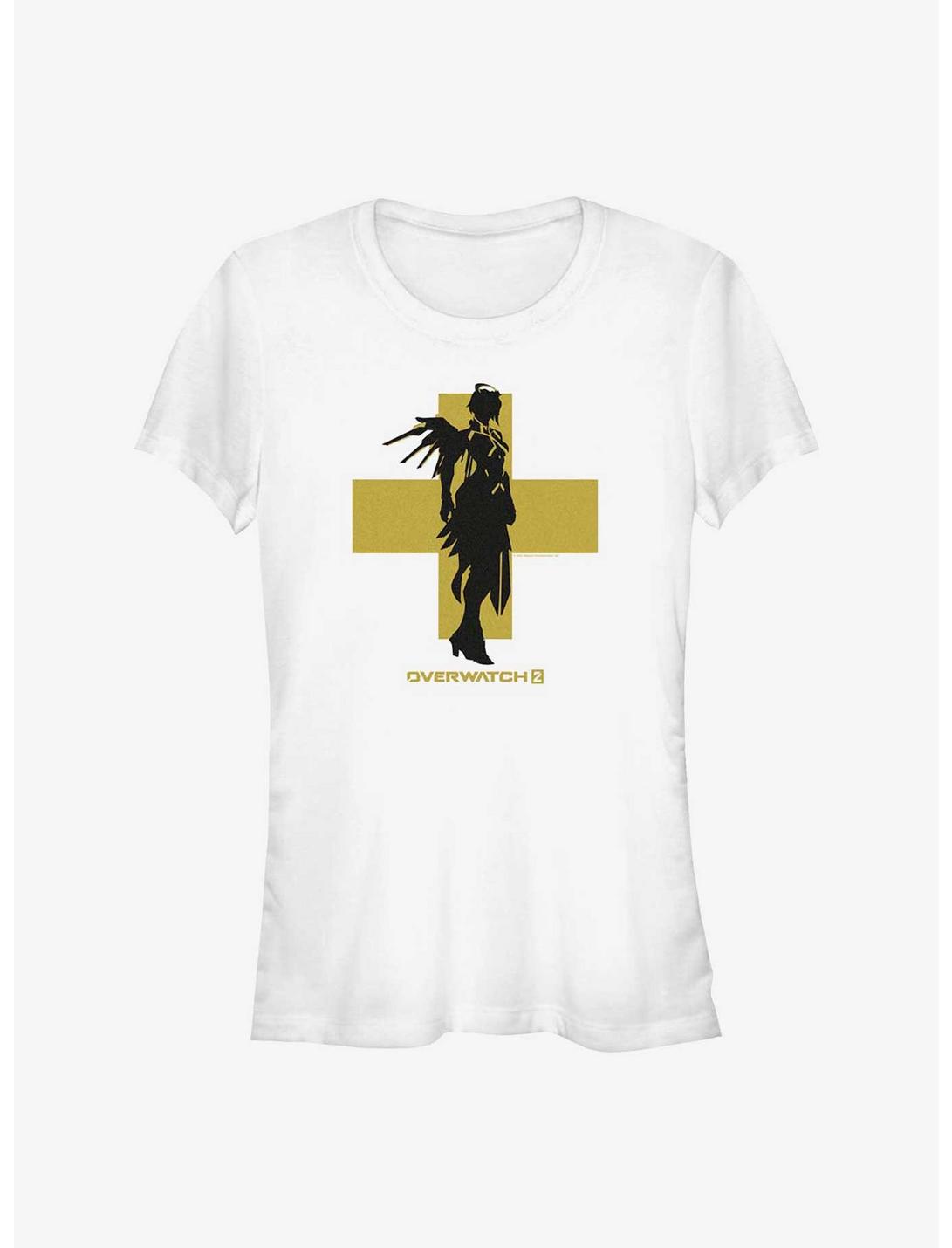 Overwatch 2 Mercy Silhouette Girls T-Shirt, WHITE, hi-res