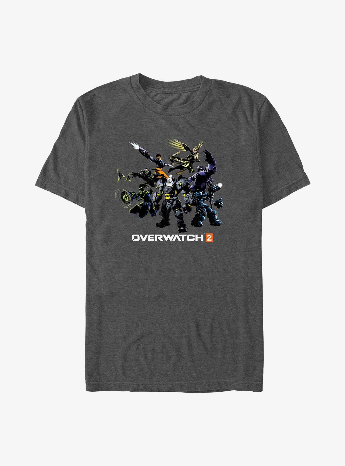 Overwatch 2 Group Action Shot T-Shirt, CHAR HTR, hi-res