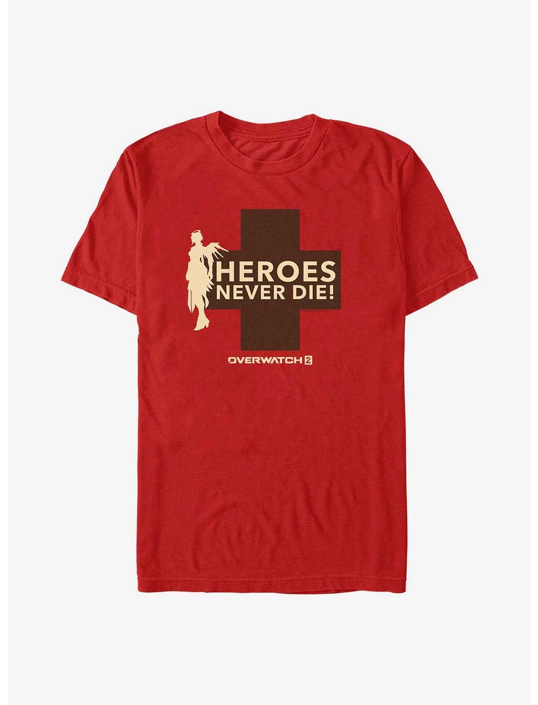 Overwatch 2 Mercy Heroes Never Die T-Shirt, RED, hi-res