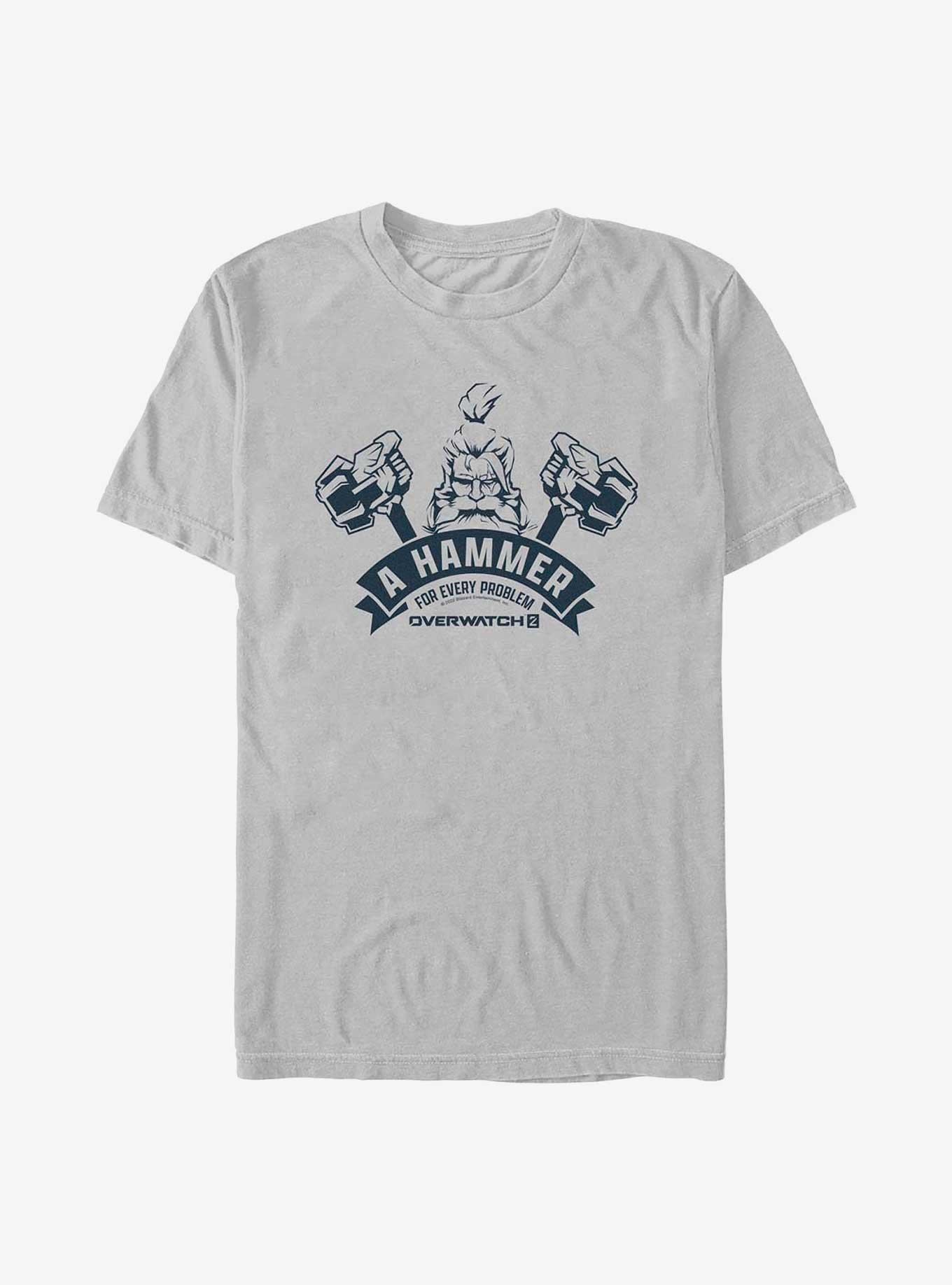 Overwatch 2 Reinhardt A Hammer For Every Problem T-Shirt, SILVER, hi-res