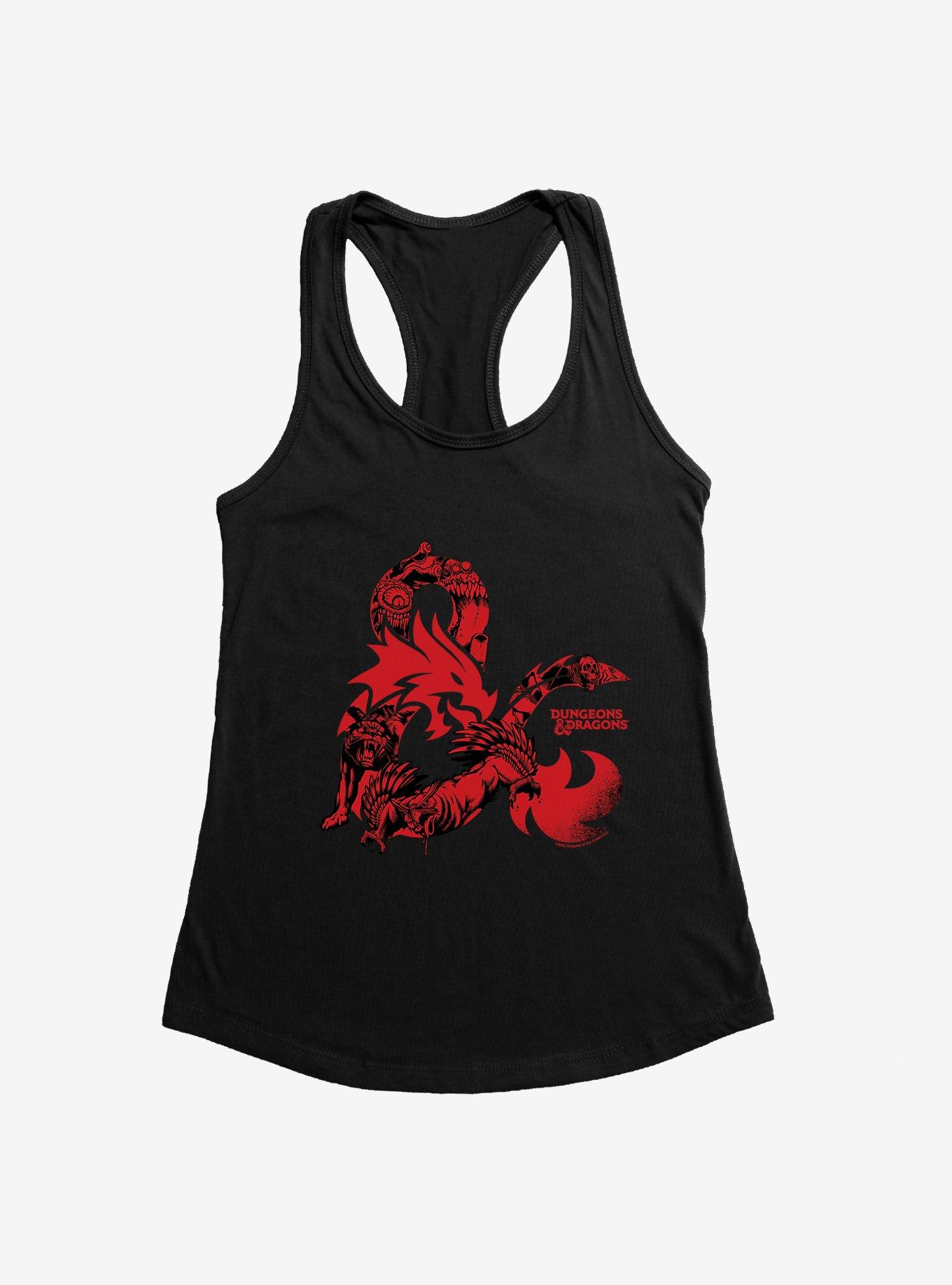 Dungeons & Dragons Red Ampersand Womens Tank Top, BLACK, hi-res