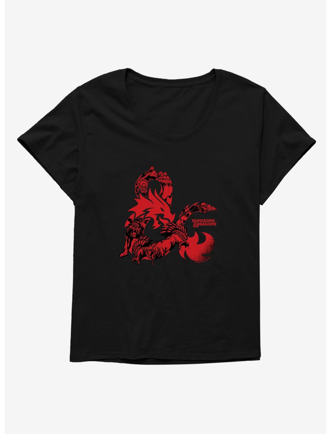Dungeons & Dragons Red Ampersand Womens T-Shirt Plus Size, BLACK, hi-res