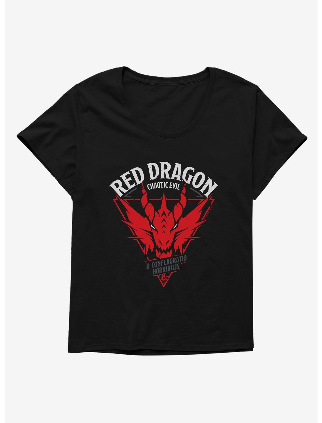 Dungeons & Dragons Red Dragon Womens T-Shirt Plus Size, BLACK, hi-res