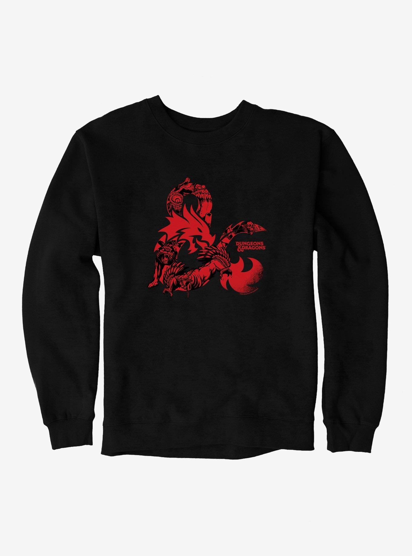 Dungeons & Dragons Red Ampersand Sweatshirt, BLACK, hi-res