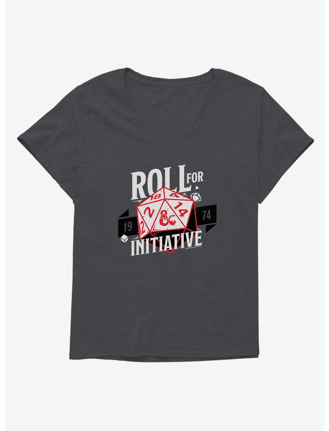 Dungeons & Dragons Roll For Initiative Womens T-Shirt Plus Size, CHARCOAL HEATHER, hi-res